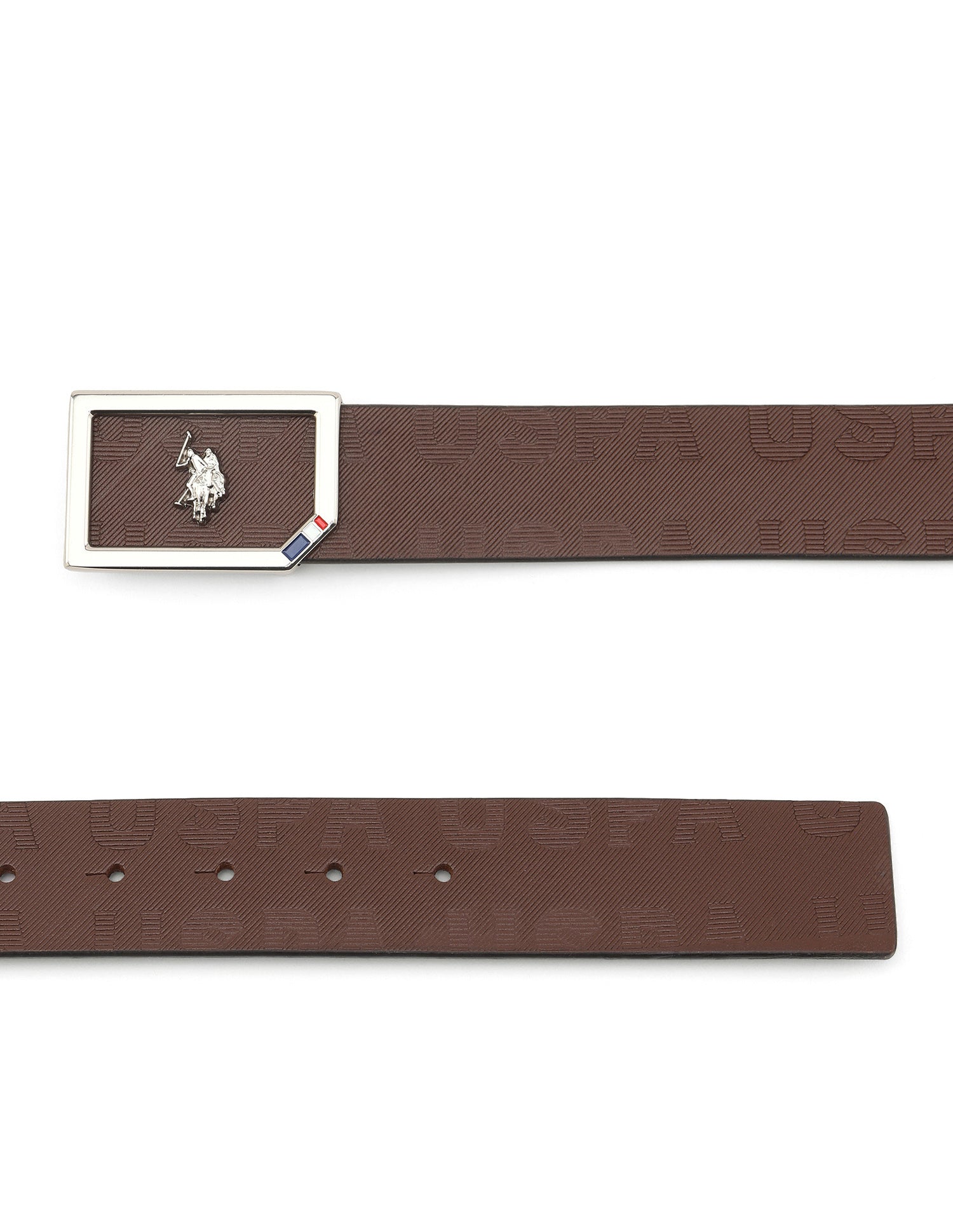 Archer Brand Embossed Belt Brown - U.S. Polo Assn. India | Large