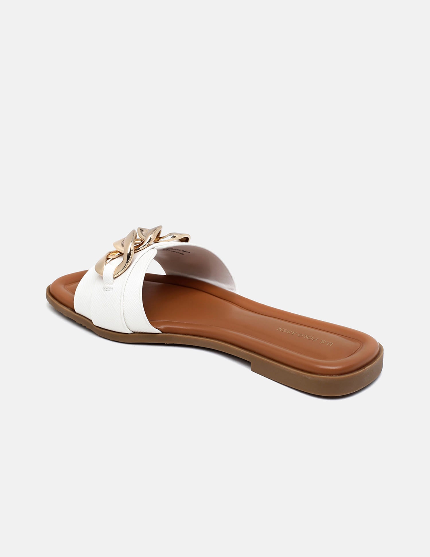 Brevan Open Toe Gold Hardware Sandals Off White - U.S. Polo Assn. India | Large