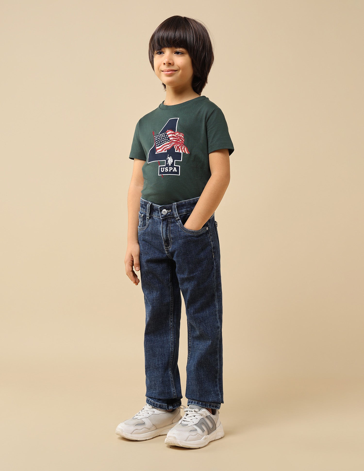 Boys Relaxed Fit Mid Rise Jeans Blue - U.S. POLO ASSN. | Large