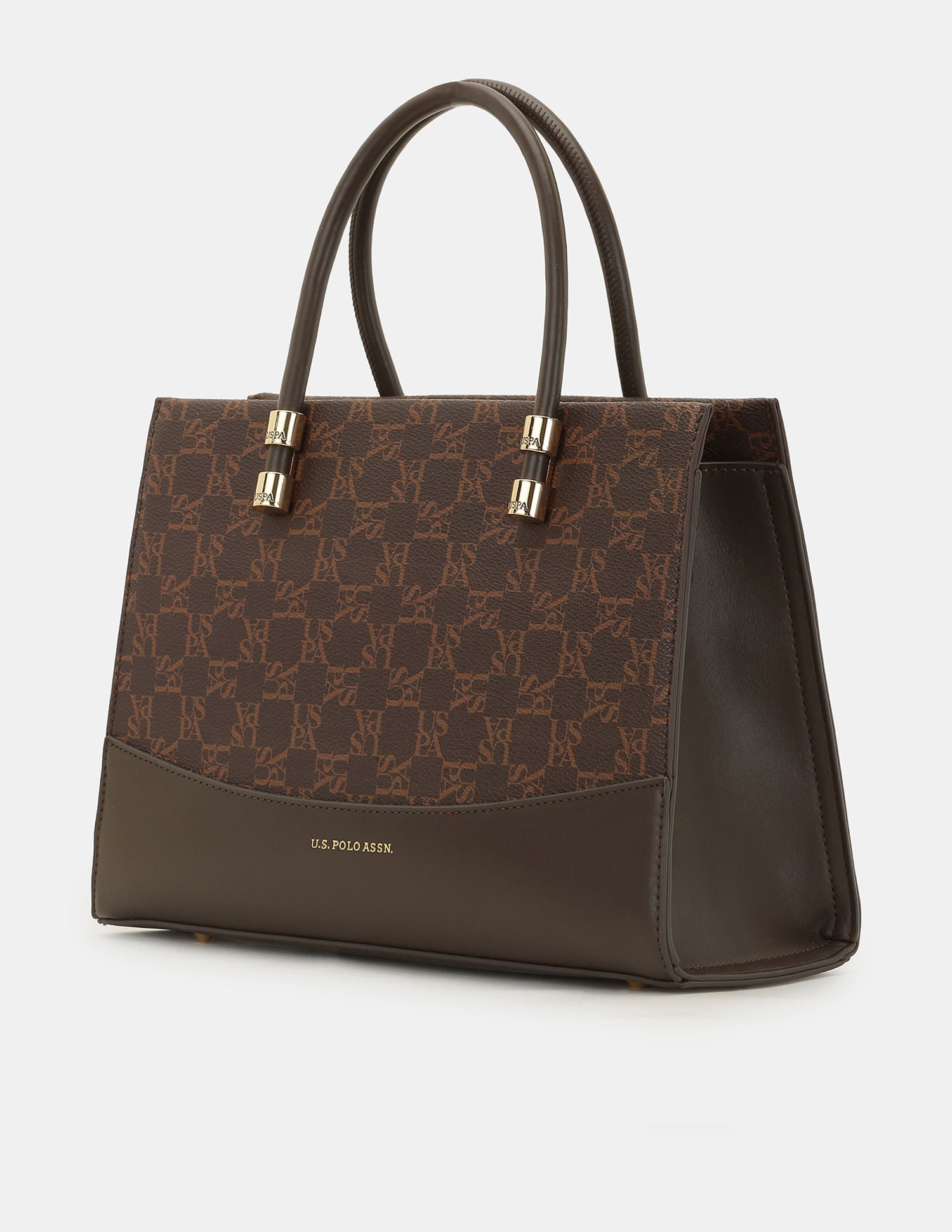 Women Bijou Satchel Bag with Sling Strap Brown - U.S. POLO ASSN. | Large