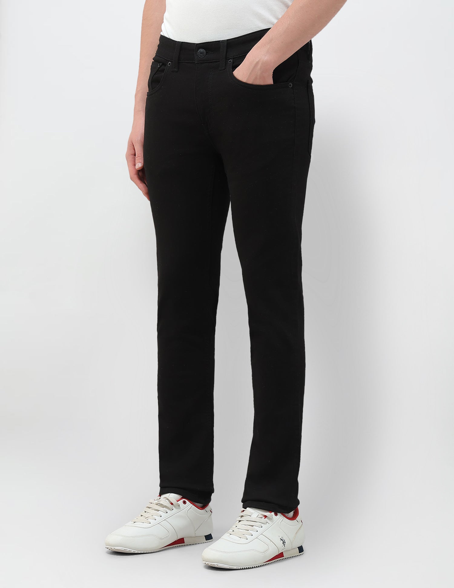 Regallo Skinny Fit Black Jeans Black - U.S. Polo Assn. India | Large
