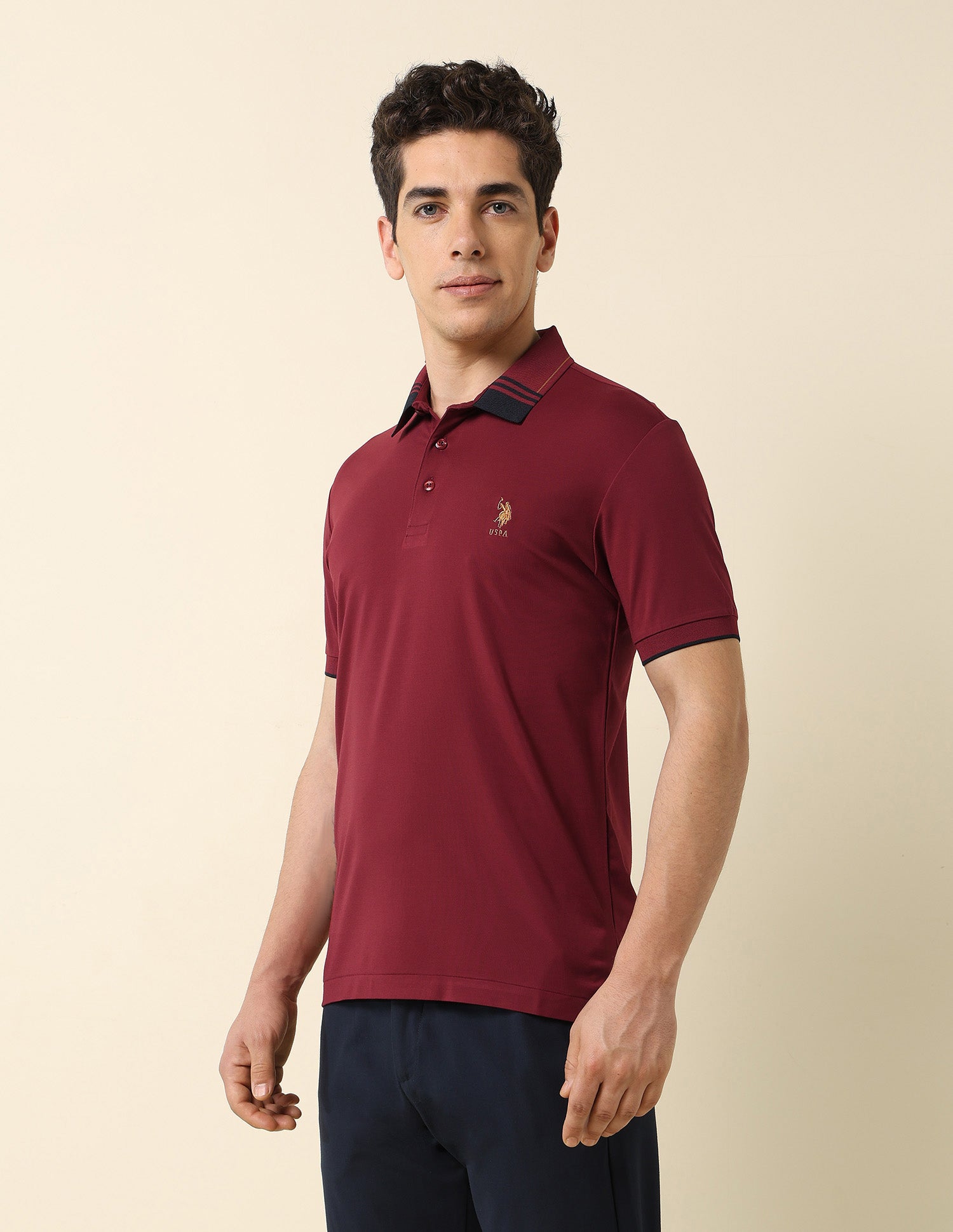 Solid Gentleman's Club Polo Shirt Maroon - U.S. Polo Assn. India | Large
