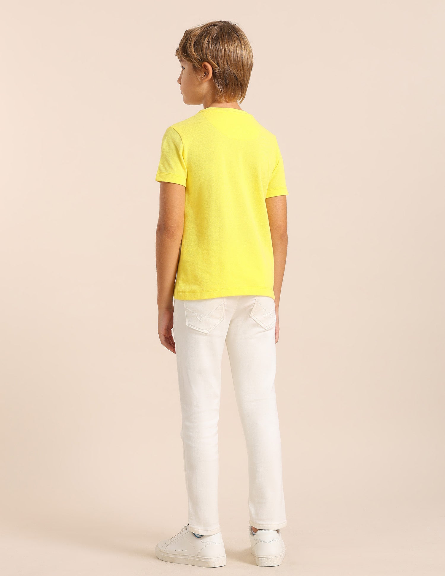 Boys Colorblocked Regular Fit T-Shirt Light Yellow - U.S. POLO ASSN. | Large