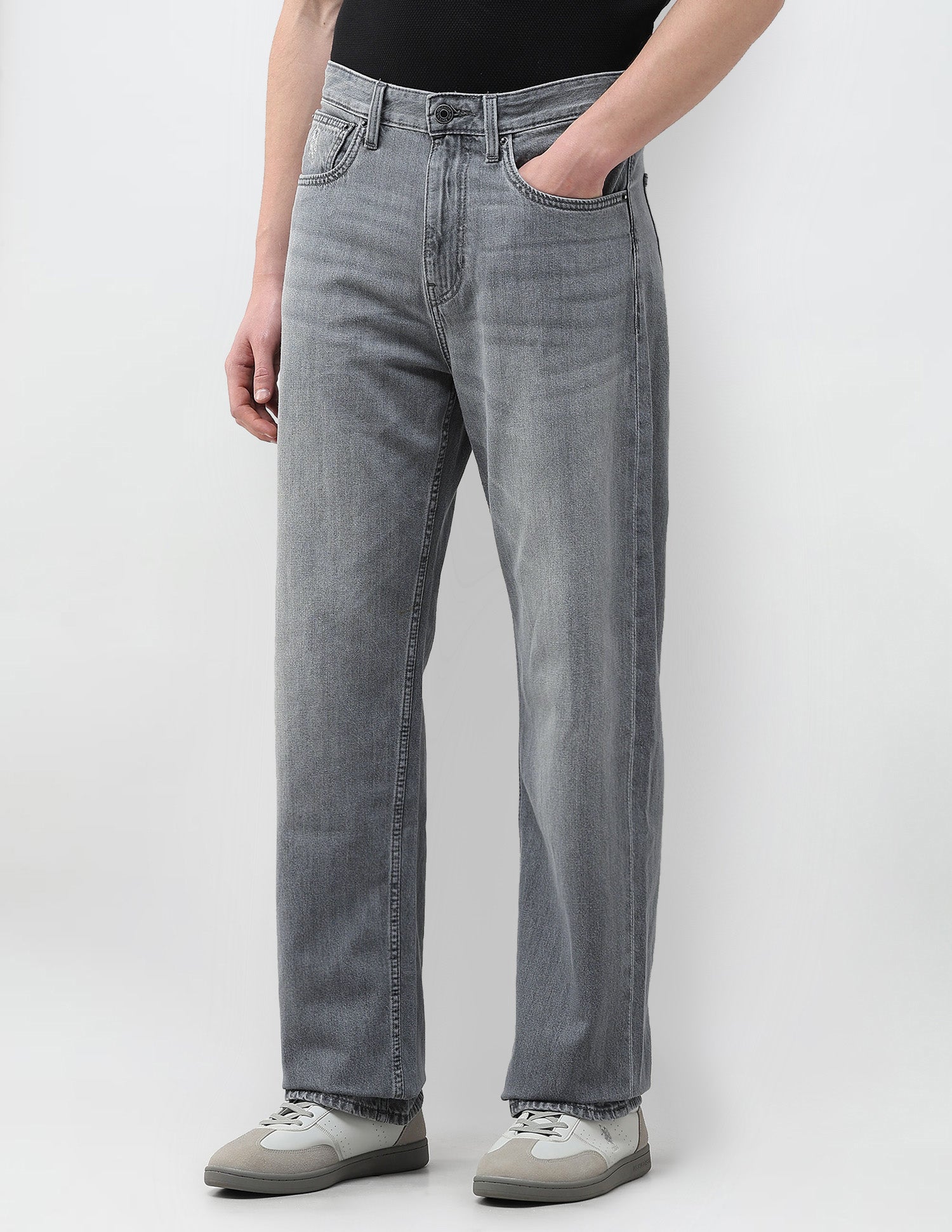 Logan Loose Straight Fit Grey Jeans Washed Grey - U.S. Polo Assn. India | Large