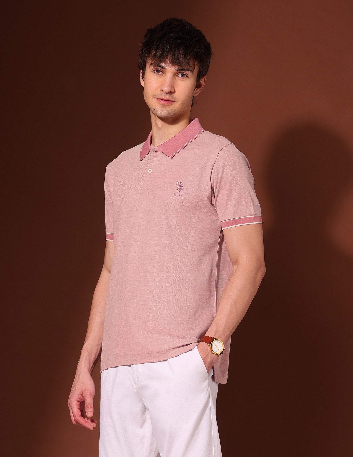 Pure Cotton Working Holiday Polo Shirt Light Pink - U.S. Polo Assn. India | Large