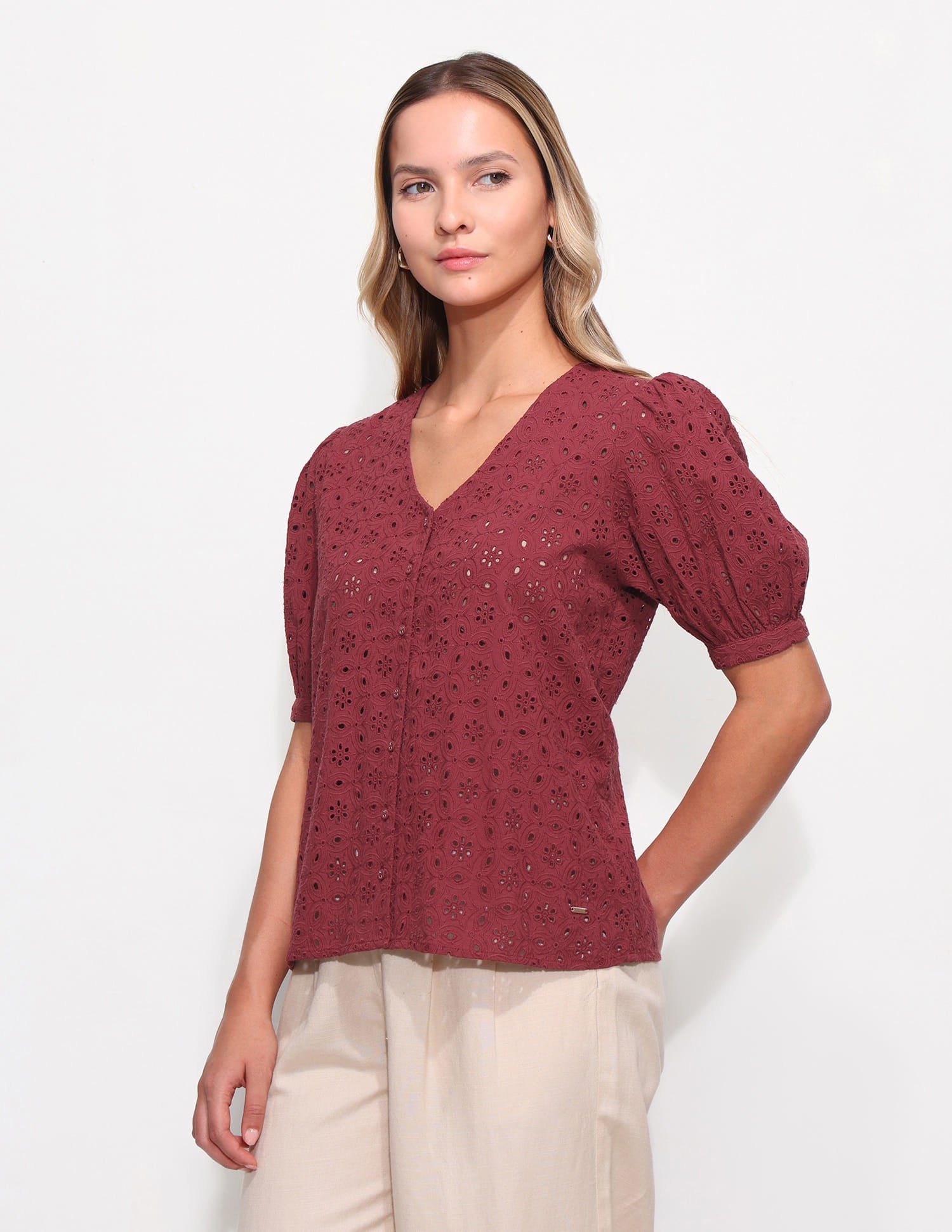 Schiffli Pure Cotton Top Red - U.S. Polo Assn. India | Large