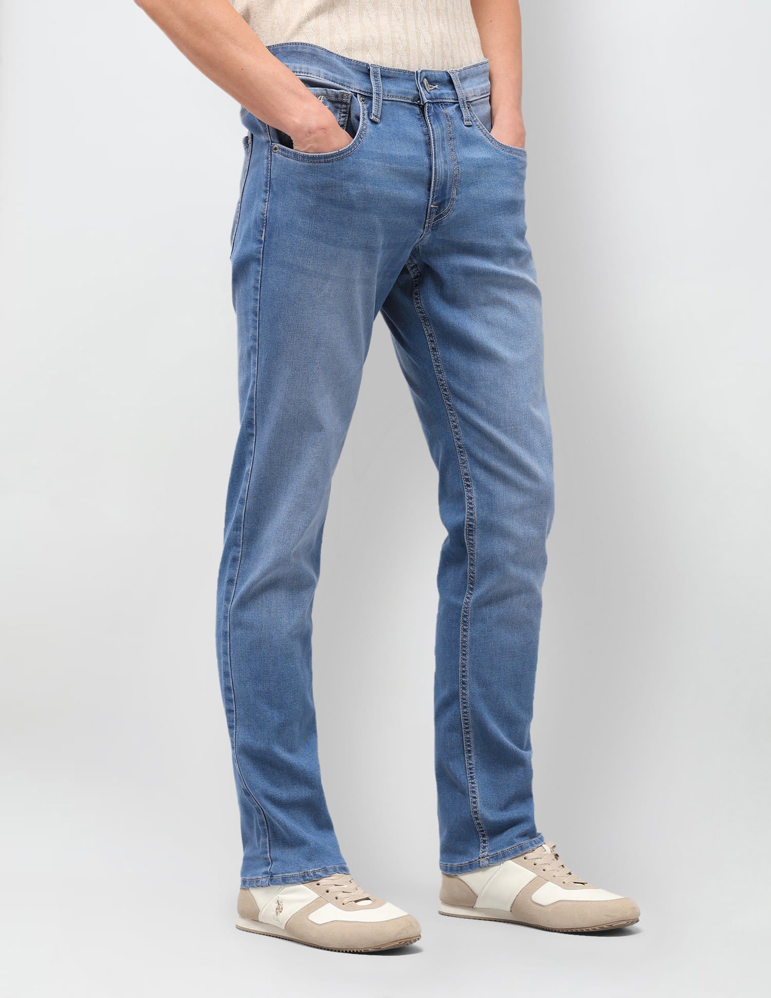 Solid Slim Fit Jeans Blue - U.S. Polo Assn. India | Large