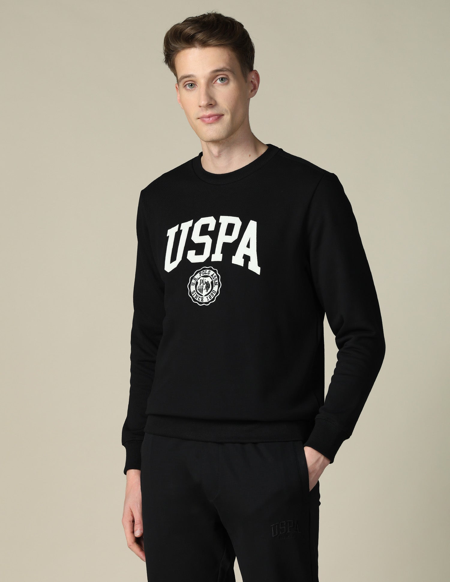 Brand Embroidered Regular Fit Sweatshirt Black - U.S. POLO ASSN. | Large