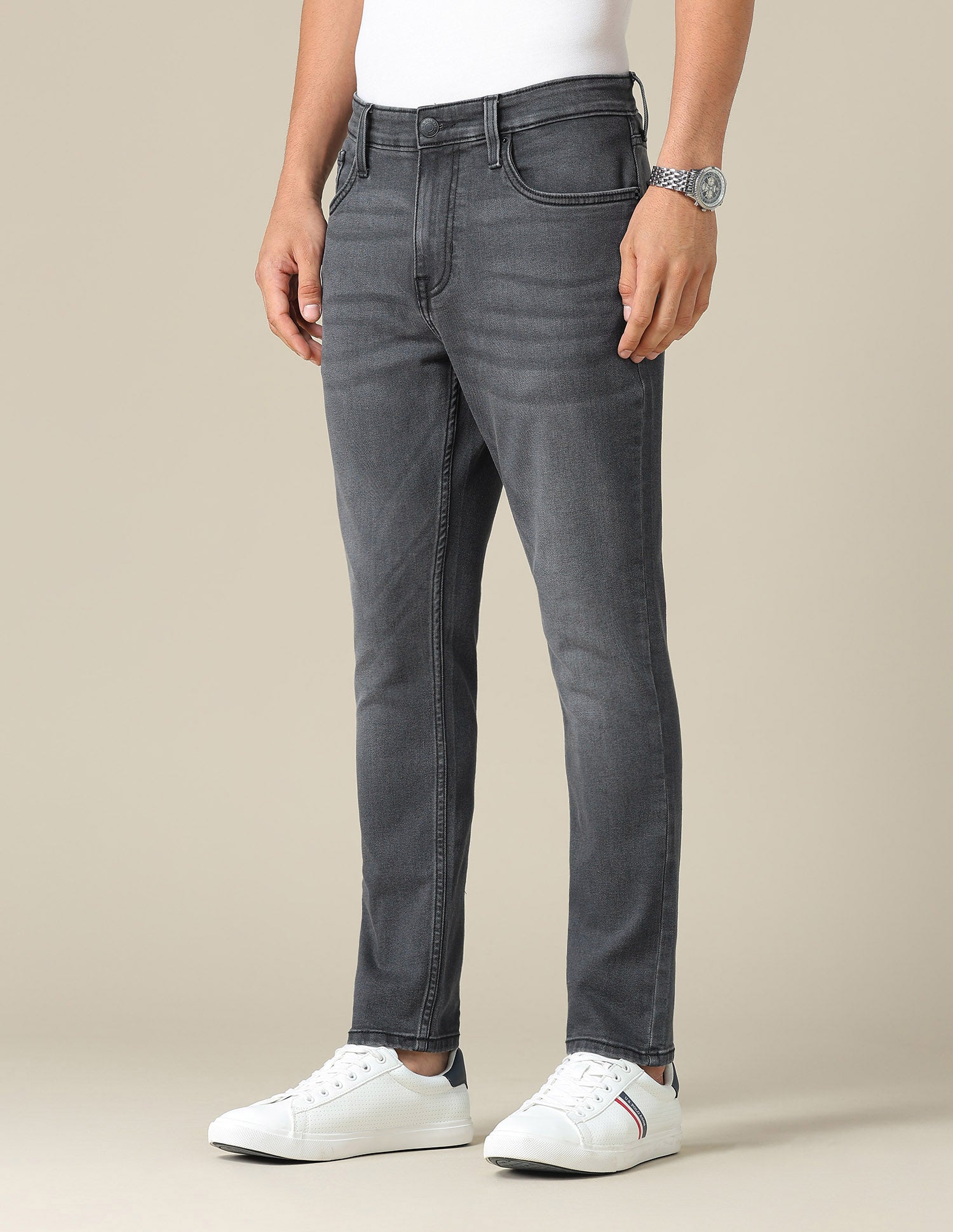 Cole Comfort Cropped Fit Black Jeans Black - U.S. POLO ASSN. | Large