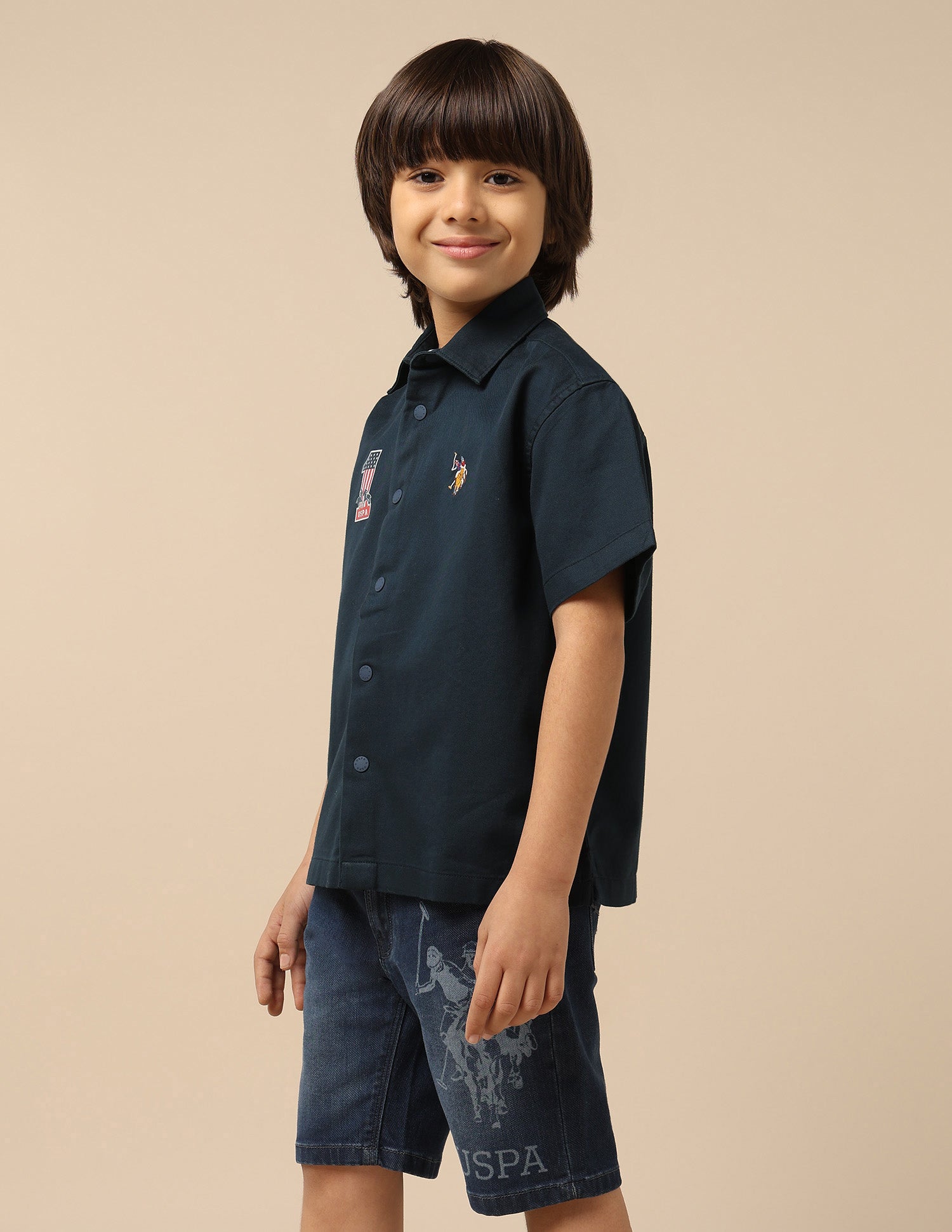 Boys Logo Twill Shirt Navy - U.S. POLO ASSN. | Large