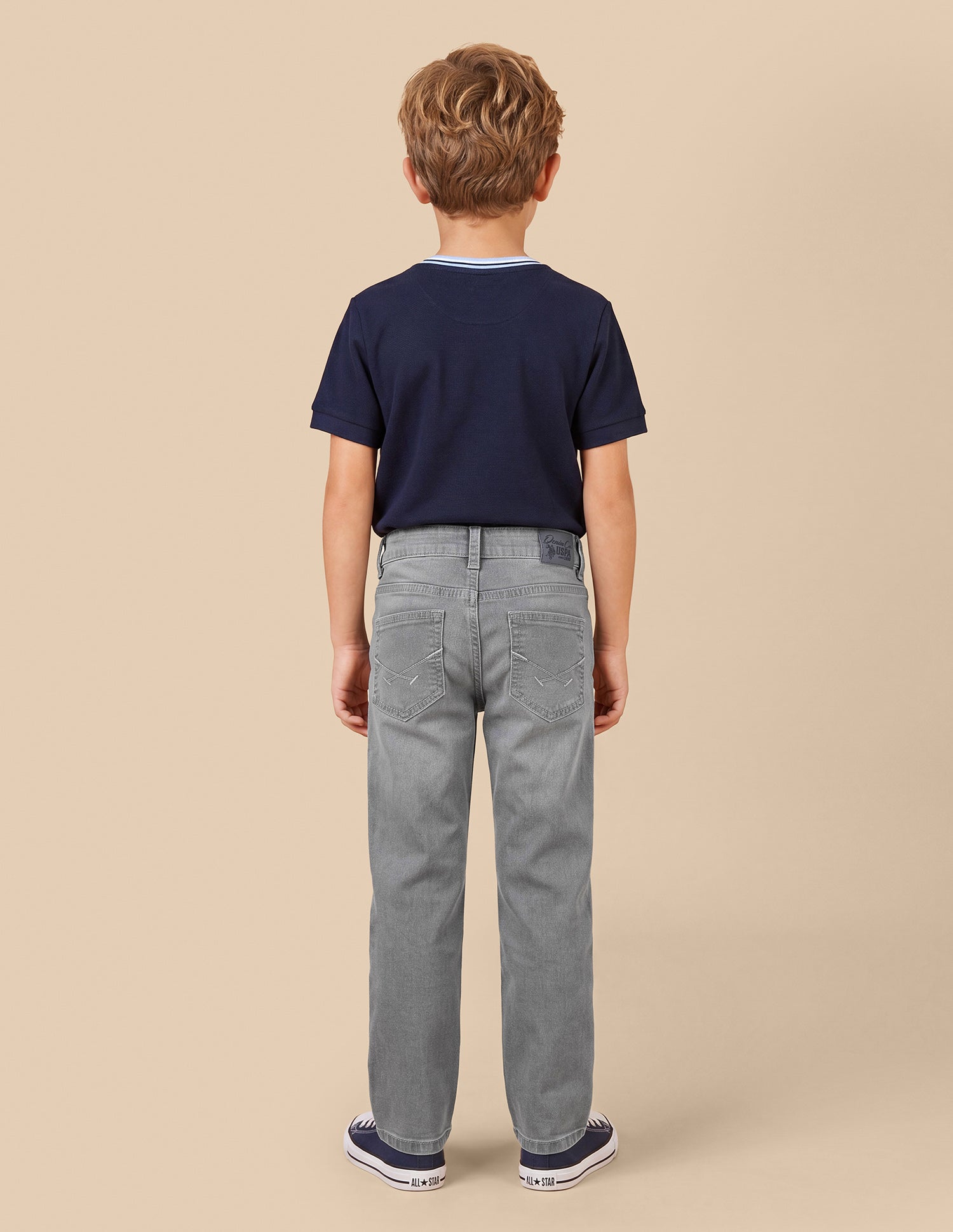 Relaxed Fit Whiskered Jeans Light Grey - U.S. Polo Assn. India | Large