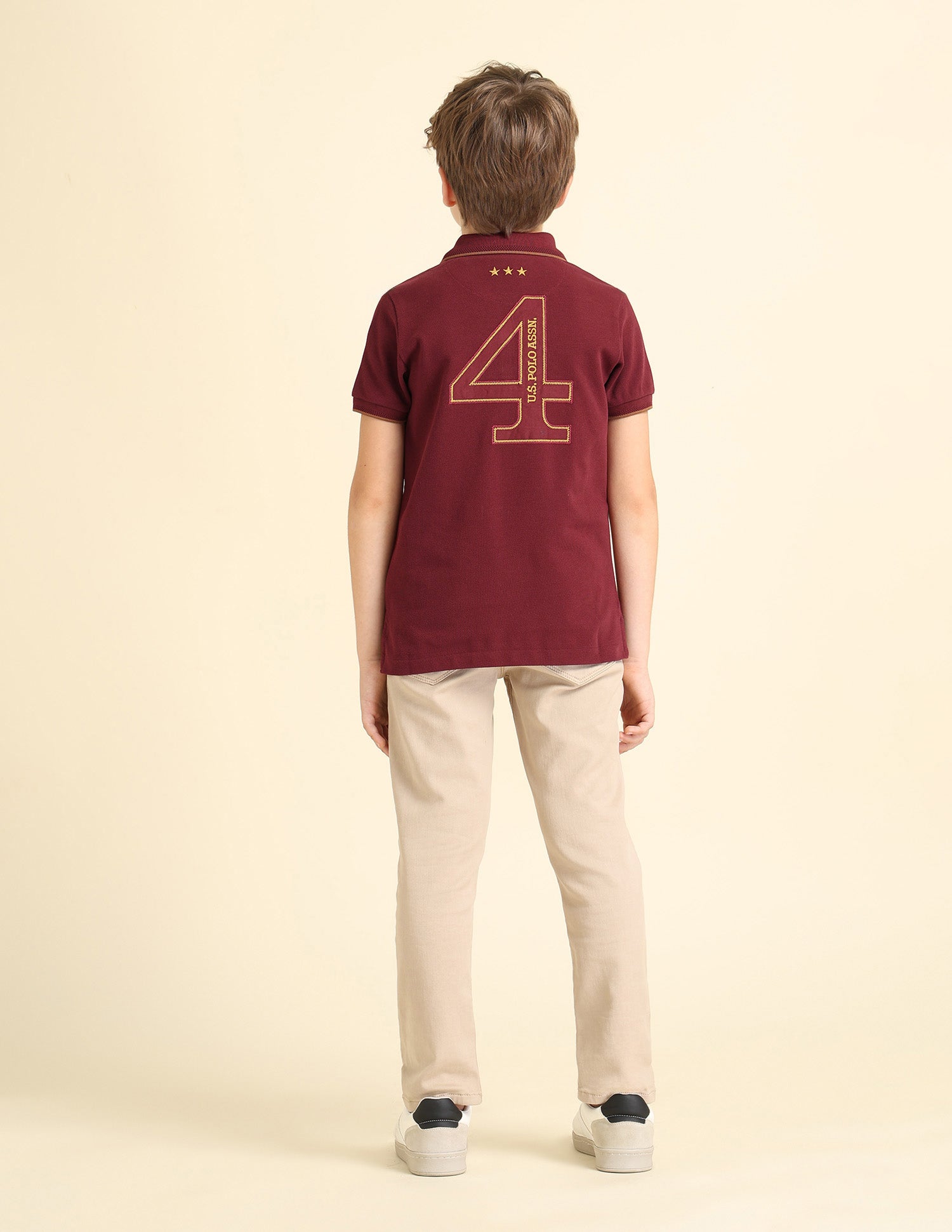 Boys Brand Appliqued Regular Fit Polo Shirt Burgundy - U.S. POLO ASSN. | Large