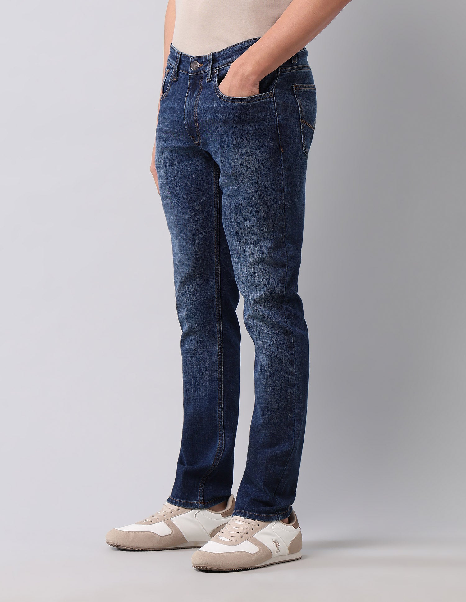 Brandon Slim Tapered Fit Blue Jeans Med Blue - U.S. POLO ASSN. | Large