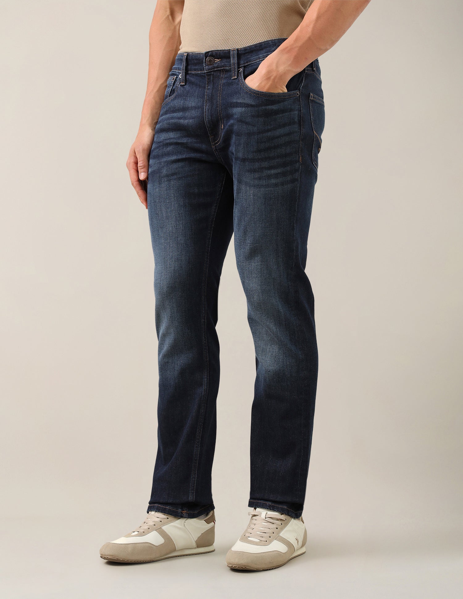 Harold Slim Straight Fit Blue Jeans Dark Blue - U.S. Polo Assn. India | Large