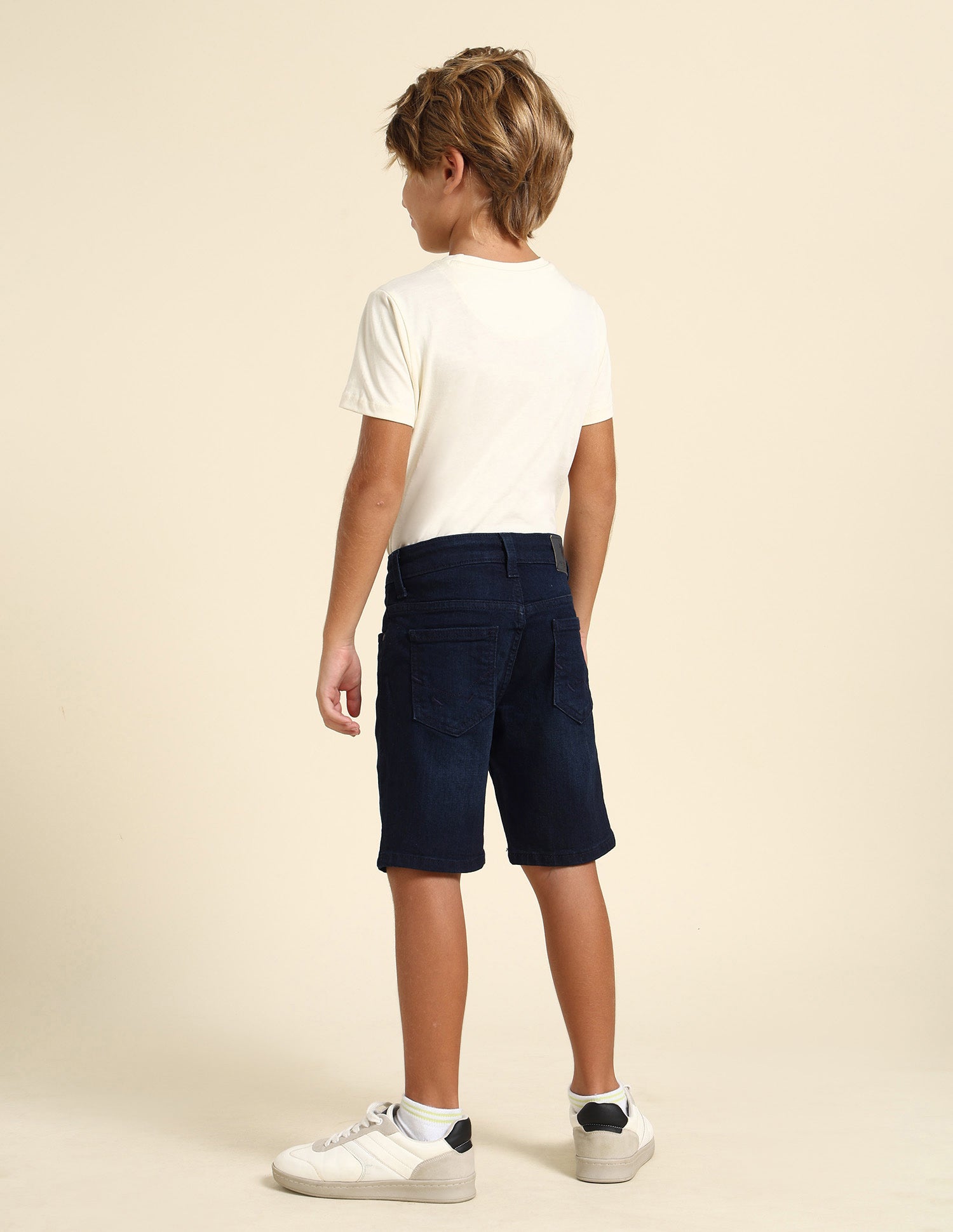 Boys Regular Fit Solid Denim Shorts Dark Wash - U.S. POLO ASSN. | Large