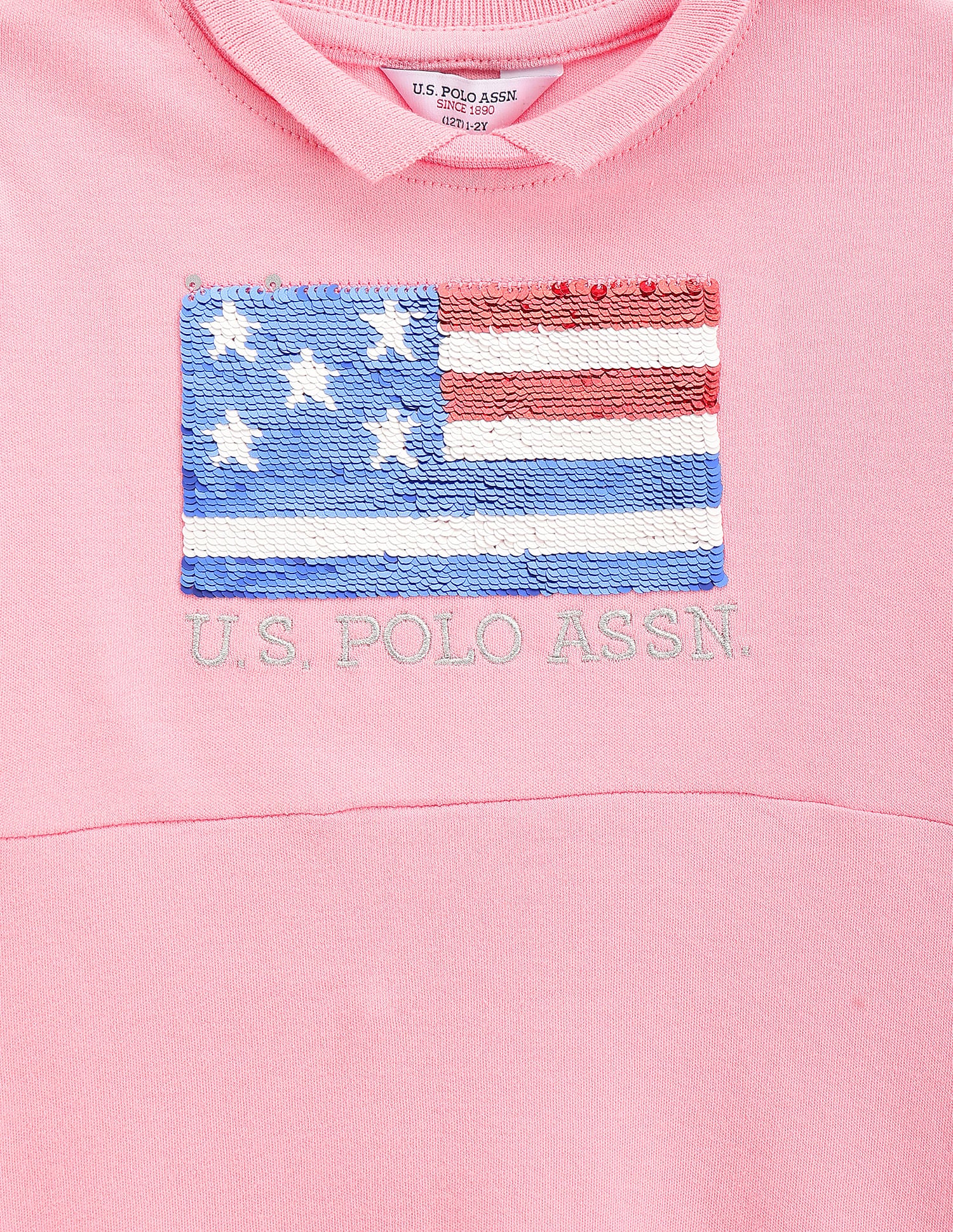 Girls Flip Sequin Flag Dress Pink - U.S. POLO ASSN. | Large