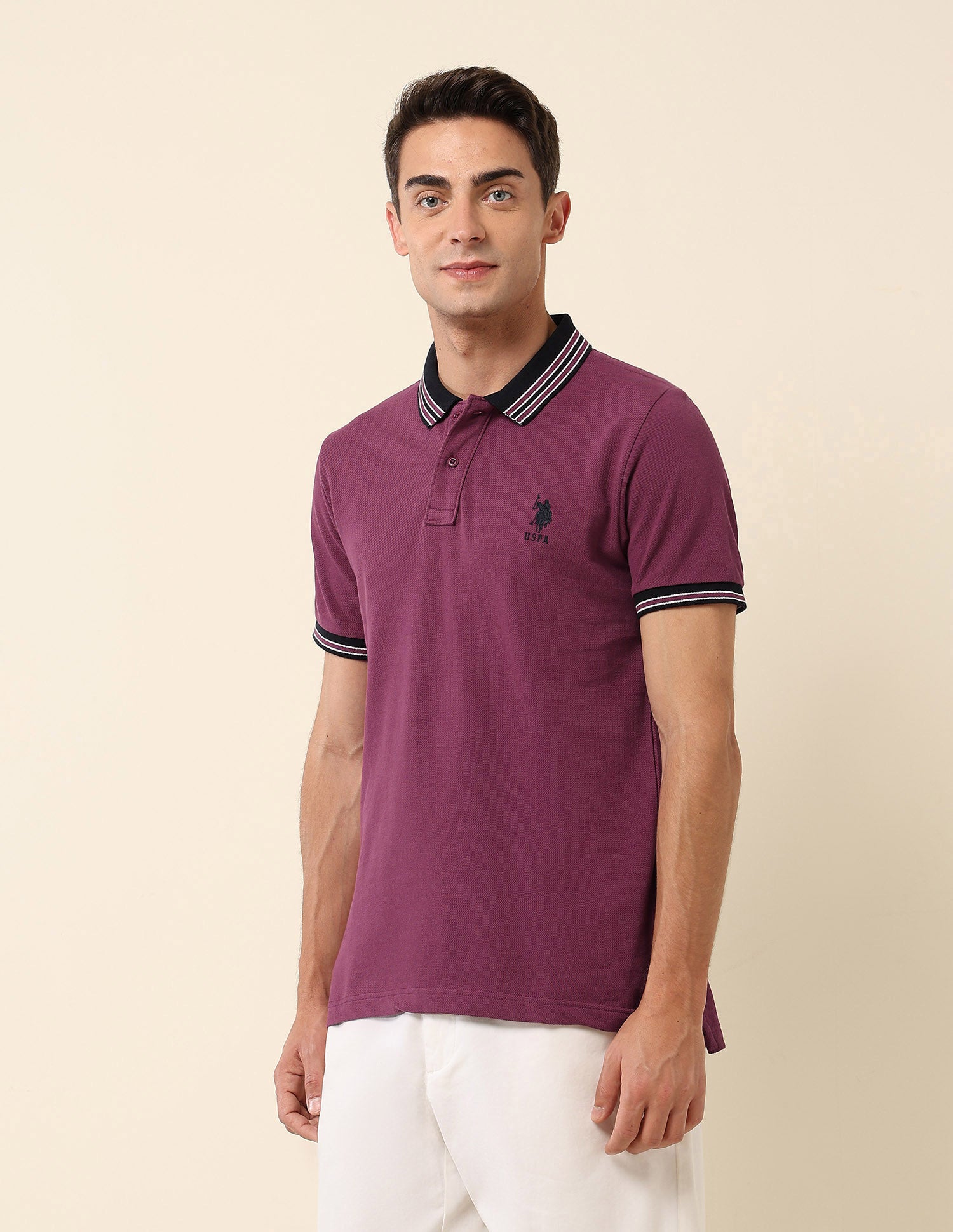 Pure Cotton Slim Fit Polo Shirt Maroon - U.S. Polo Assn. India | Large