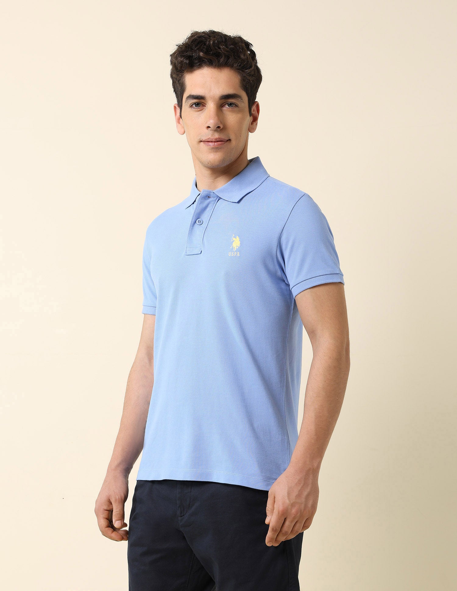 Solid Classic Polo Shirt Light Blue - U.S. Polo Assn. India | Large