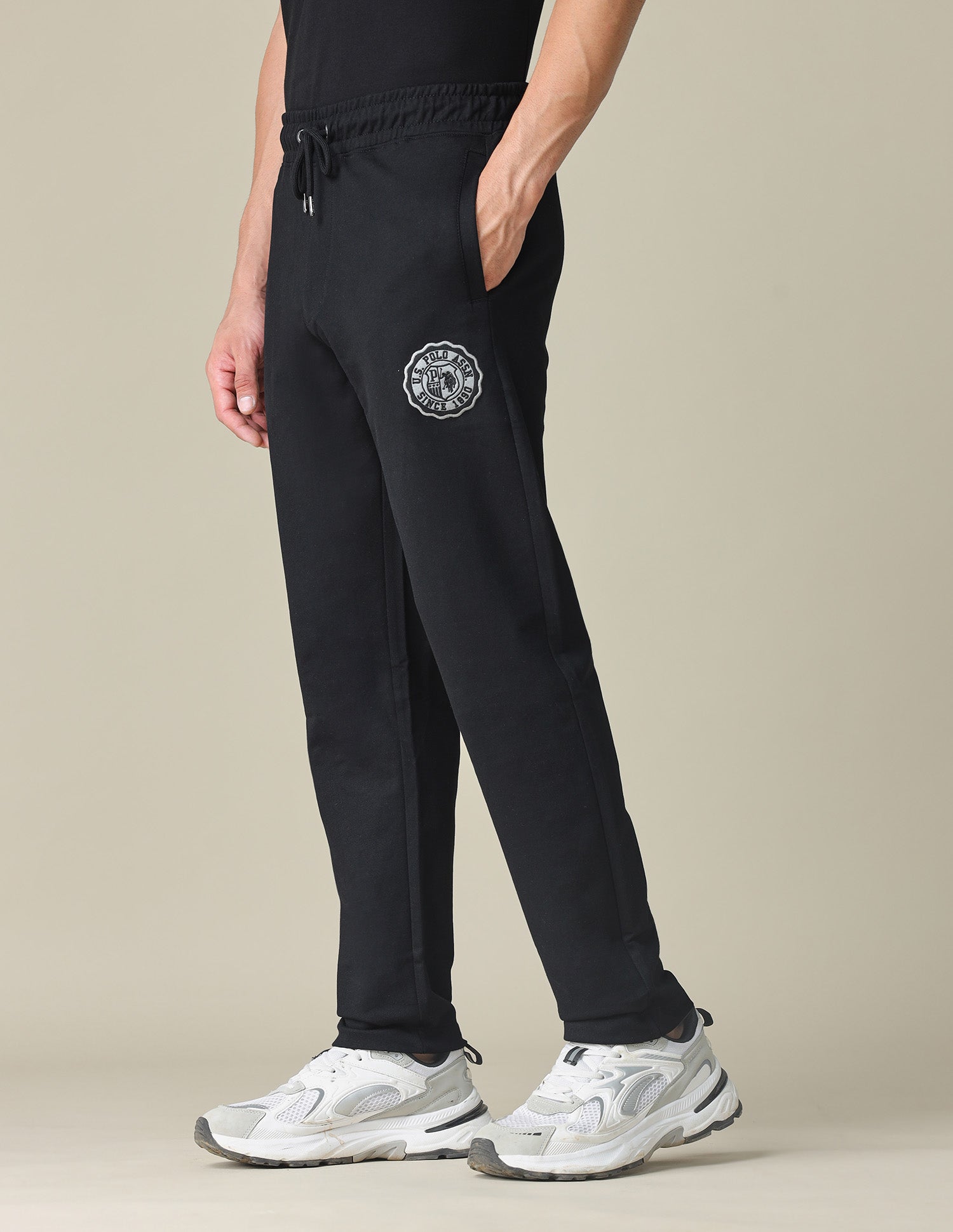 Mid Rise Solid Track Pants Black - U.S. POLO ASSN. | Large