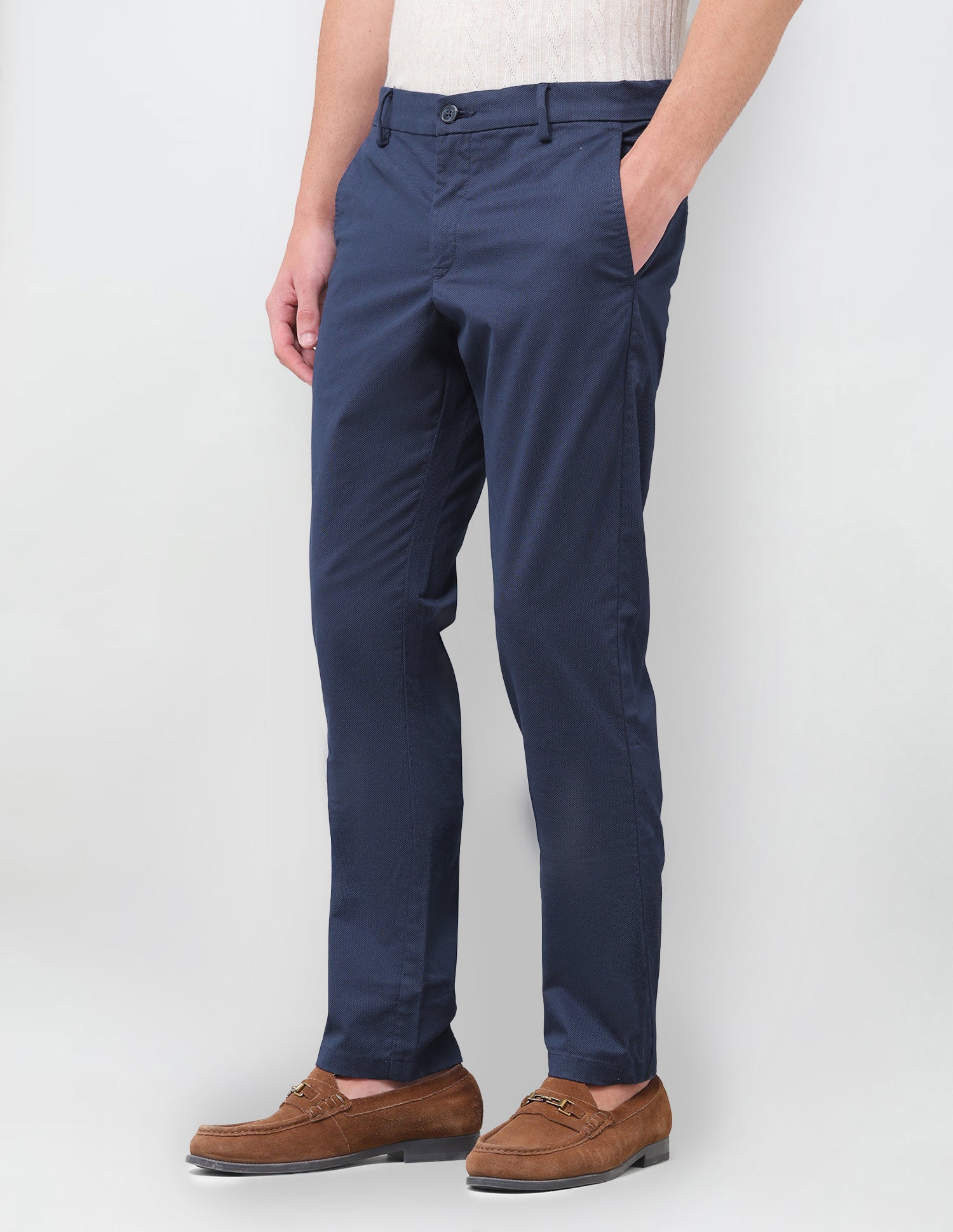 Denver Slim Fit Satin Trouser Navy - U.S. Polo Assn. India | Large
