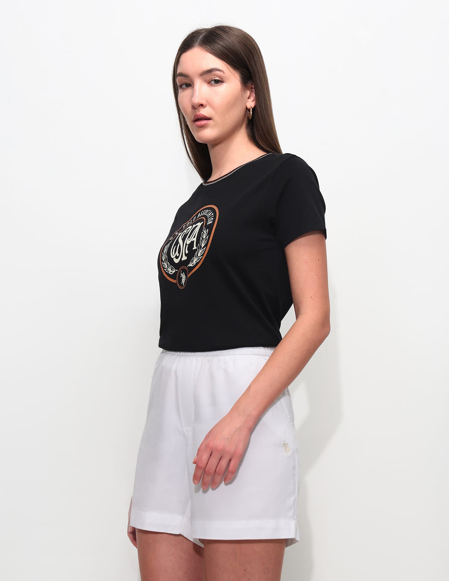 Regular Fit Brand Printed T-Shirt Black - U.S. Polo Assn. India | Large