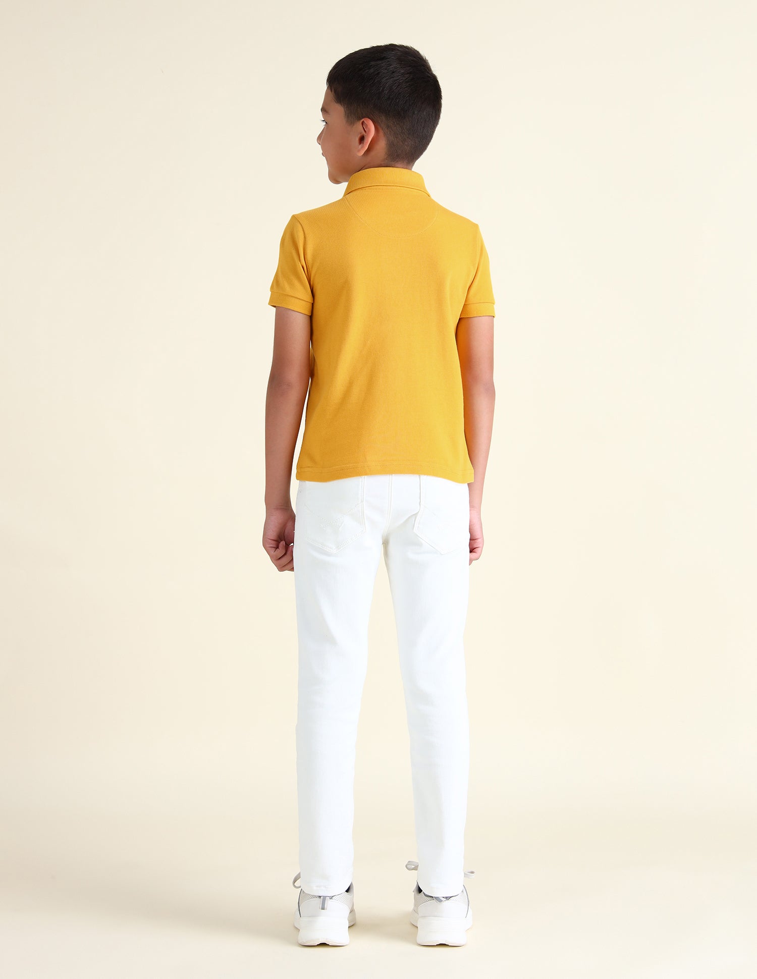 Boys Brand Printed Regular Fit Polo Shirts Mustard - U.S. POLO ASSN. | Large