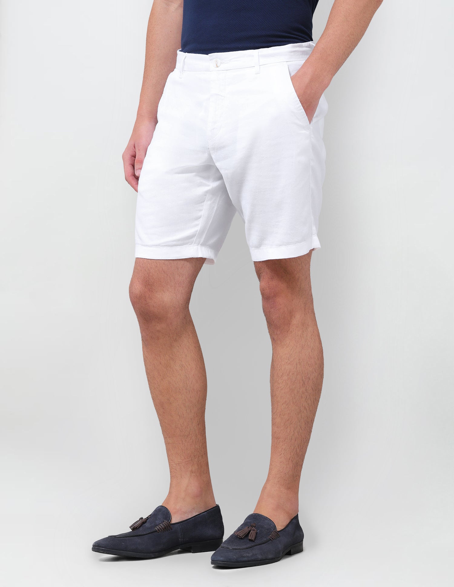 Solid Slim Fit Chino Shorts White - U.S. Polo Assn. India | Large