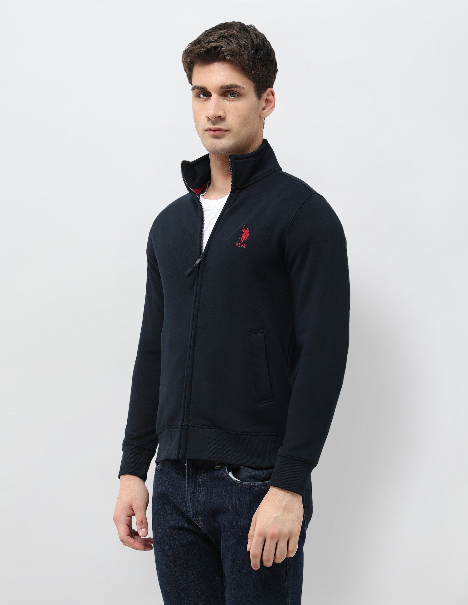 Solid Regular Fit Sweatshirt Navy - U.S. POLO ASSN. | Large