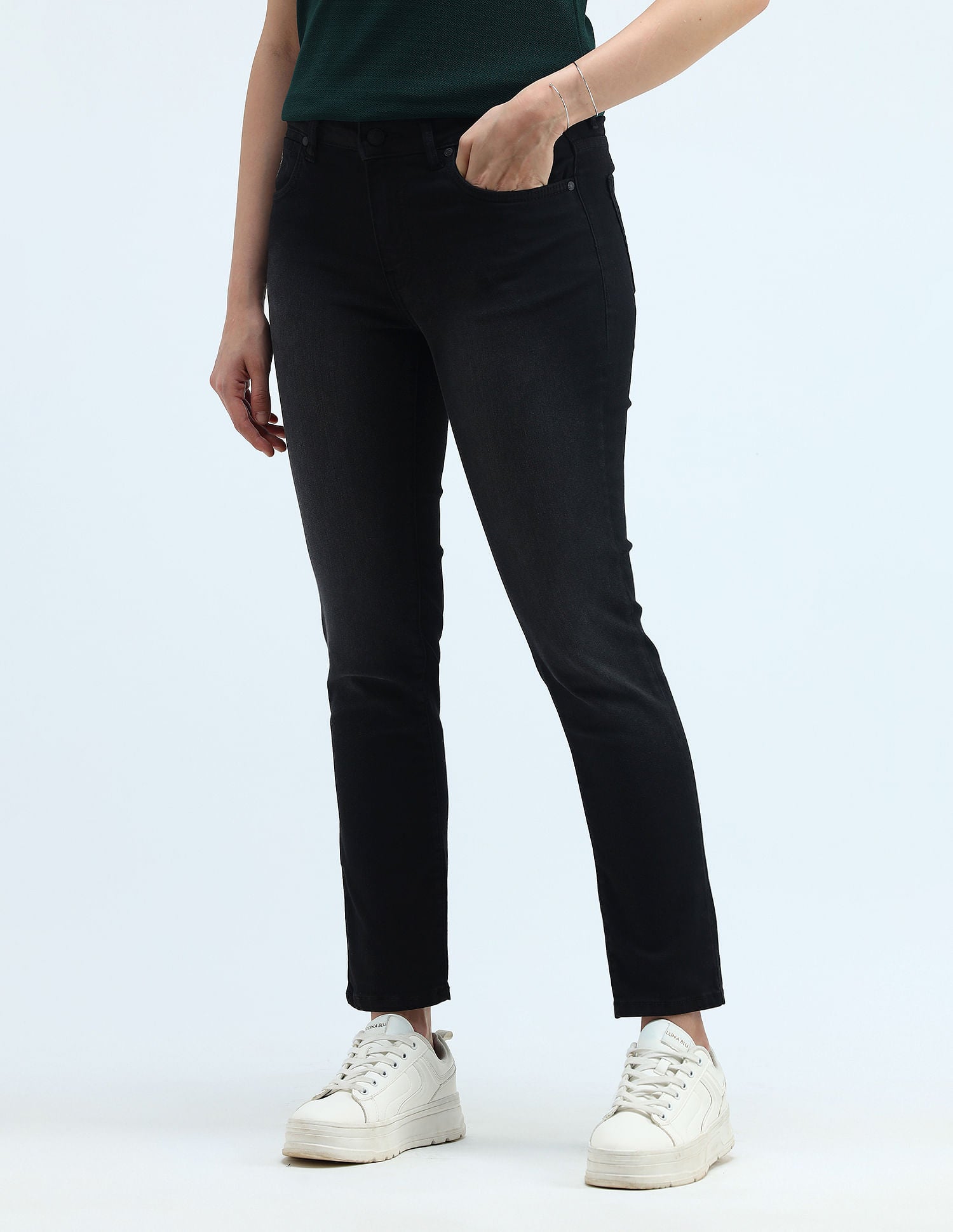Mid Rise Slim Fit Jeans Dark Grey - U.S. Polo Assn. India | Large
