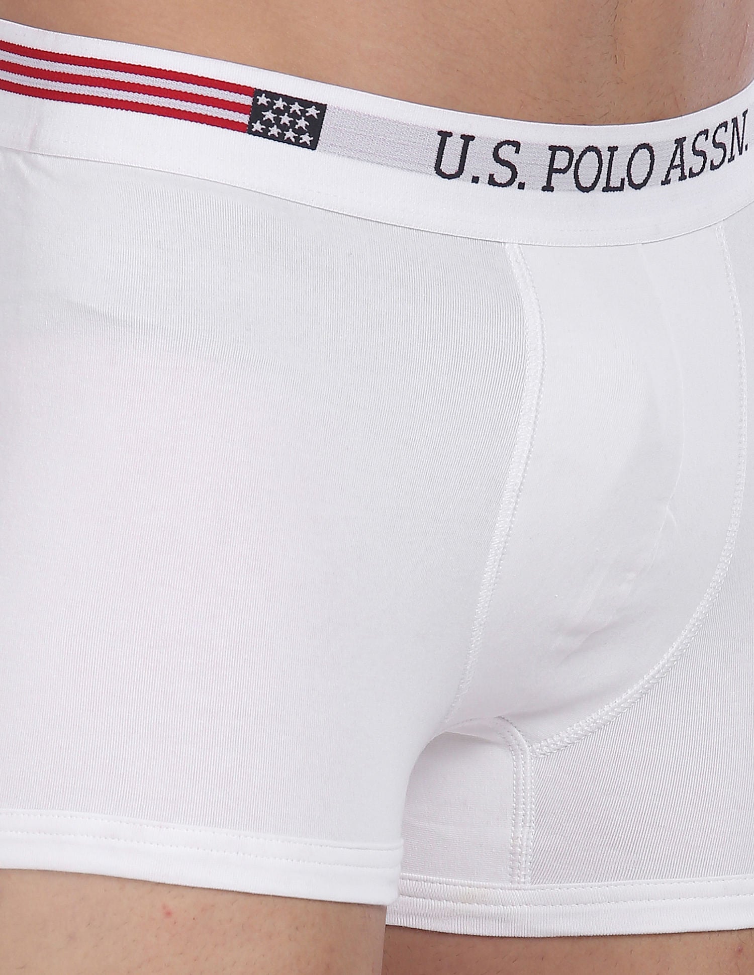 Mid Rise Cotton Spandex I660 Trunks - Pack Of 1 White - U.S. POLO ASSN. | Large