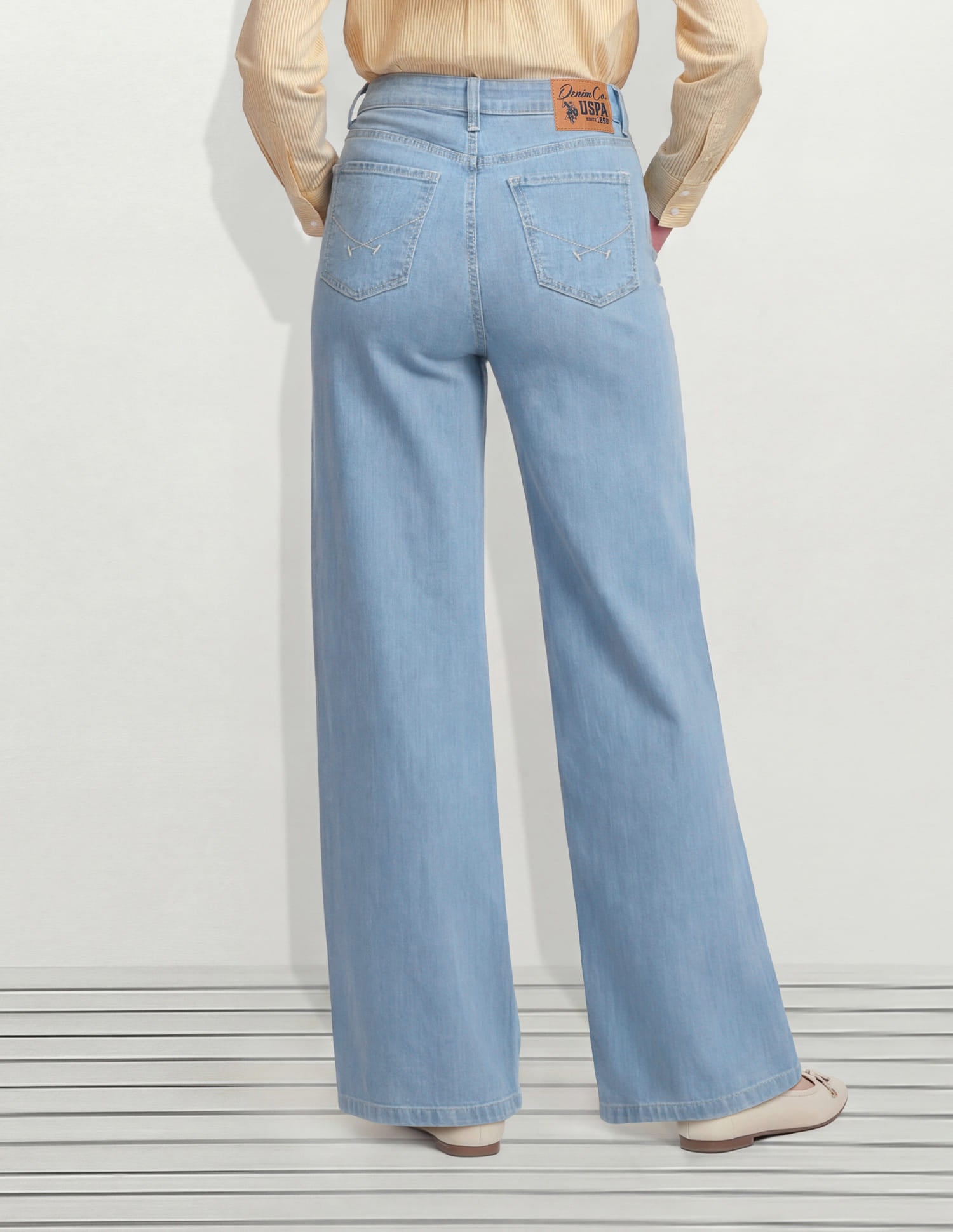 High Rise Wide Leg Fit Jeans Blue - U.S. Polo Assn. India | Large