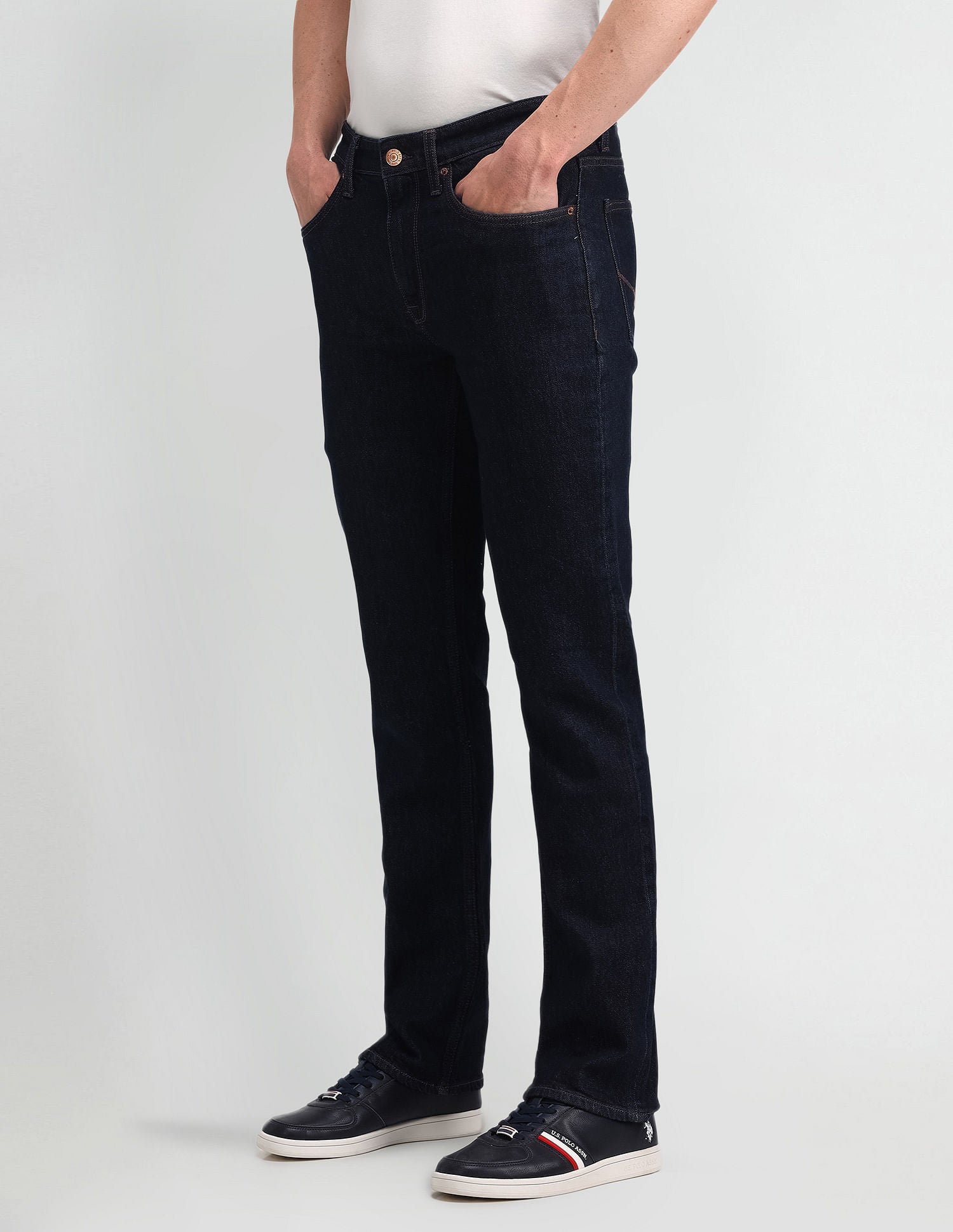 Harold Slim Straight Blue Jeans Blue - U.S. POLO ASSN. | Large