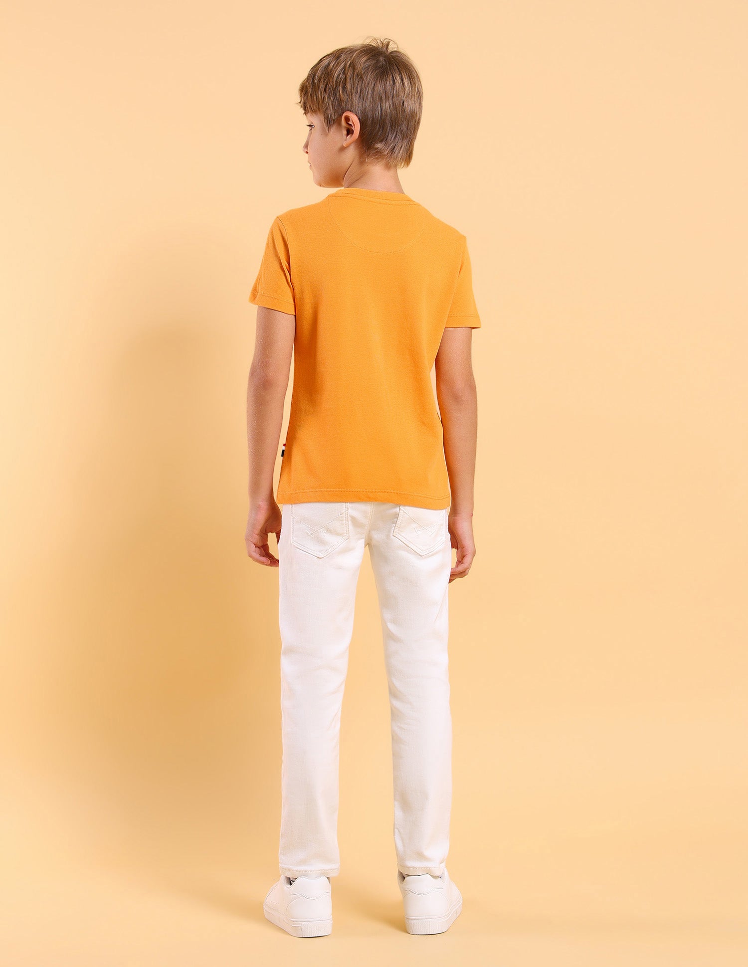 Boys Regular Fit Brand Printed T-Shirt Orange - U.S. POLO ASSN. | Large