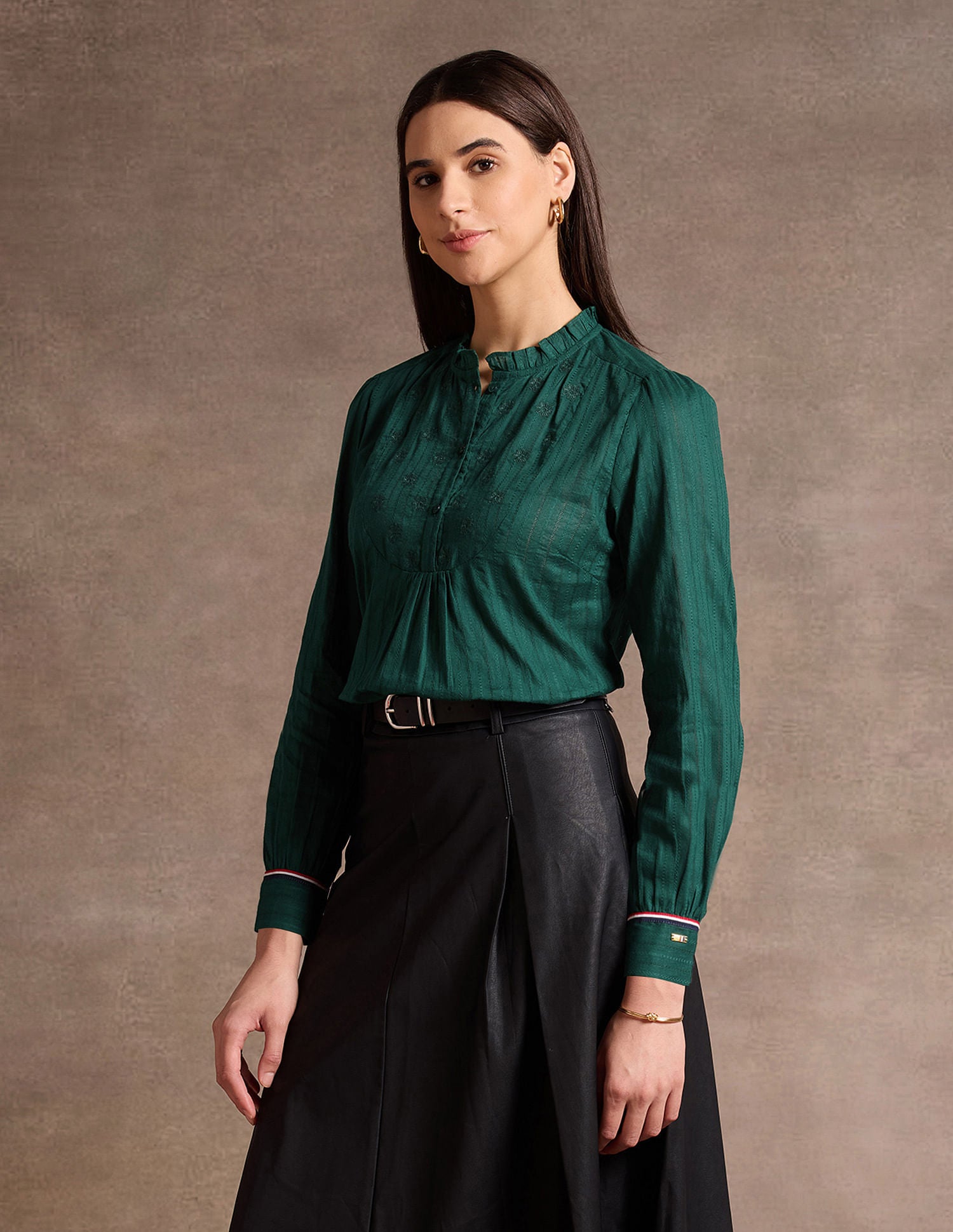 Tape Detail Dobby Top Green - U.S. Polo Assn. India | Large