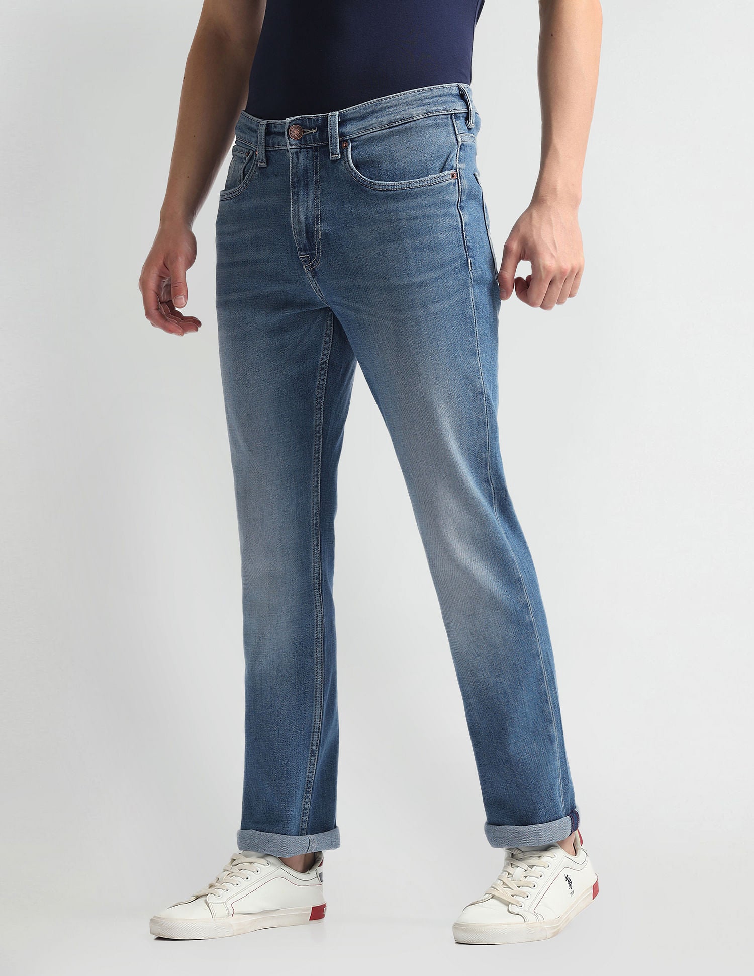 Harold Slim Straight Fit Blue Jeans Blue - U.S. Polo Assn. India | Large