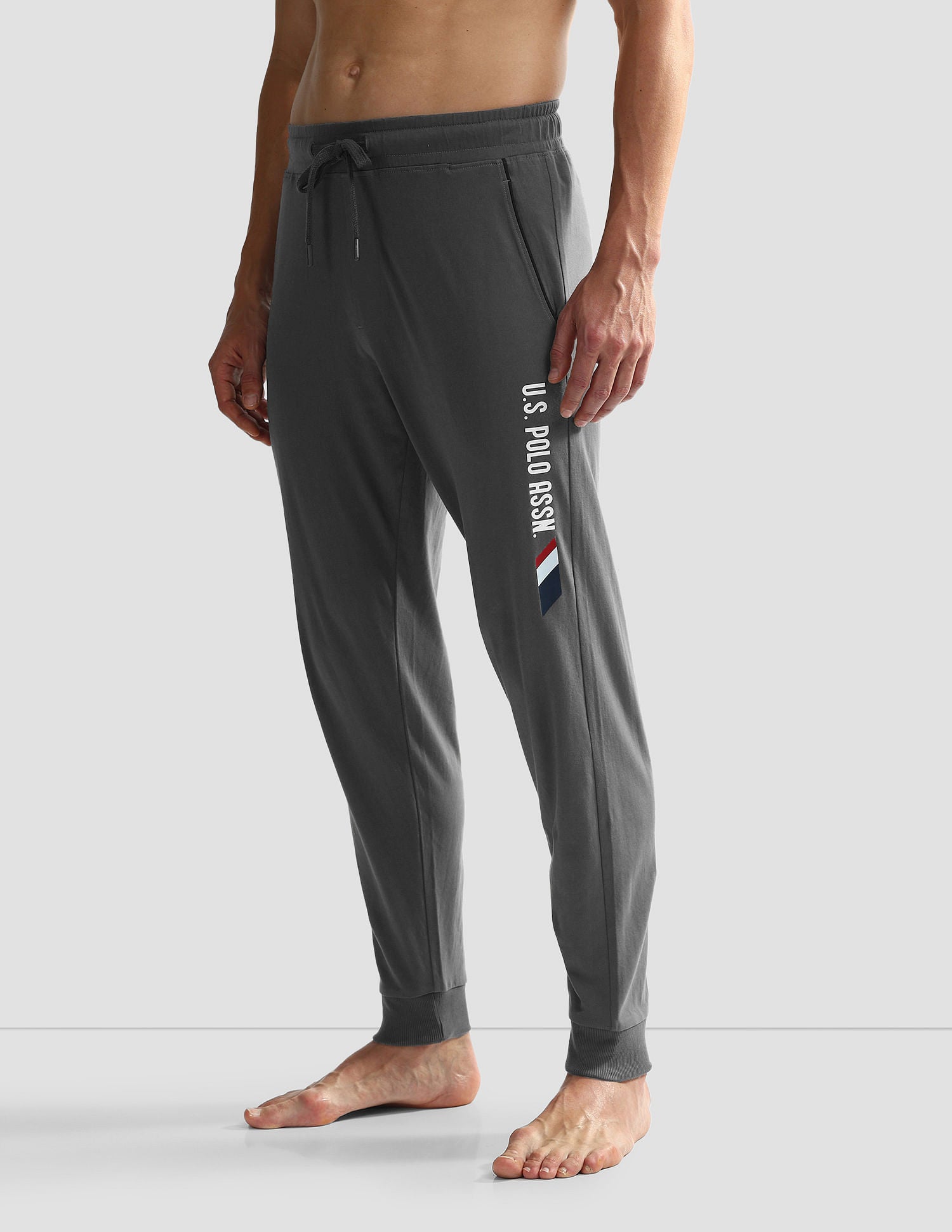 Solid OJ005 Lounge Joggers - Pack Of 1 Grey Pinstripe - U.S. POLO ASSN. | Large