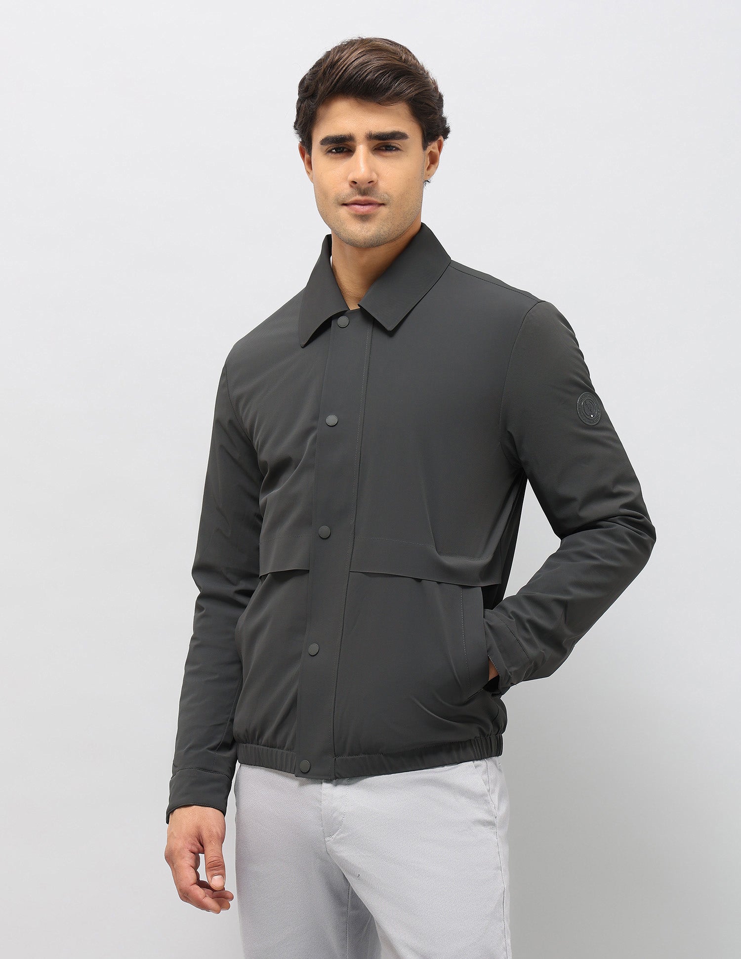 Regular Fit Solid Jacket Dark Grey - U.S. POLO ASSN. | Large