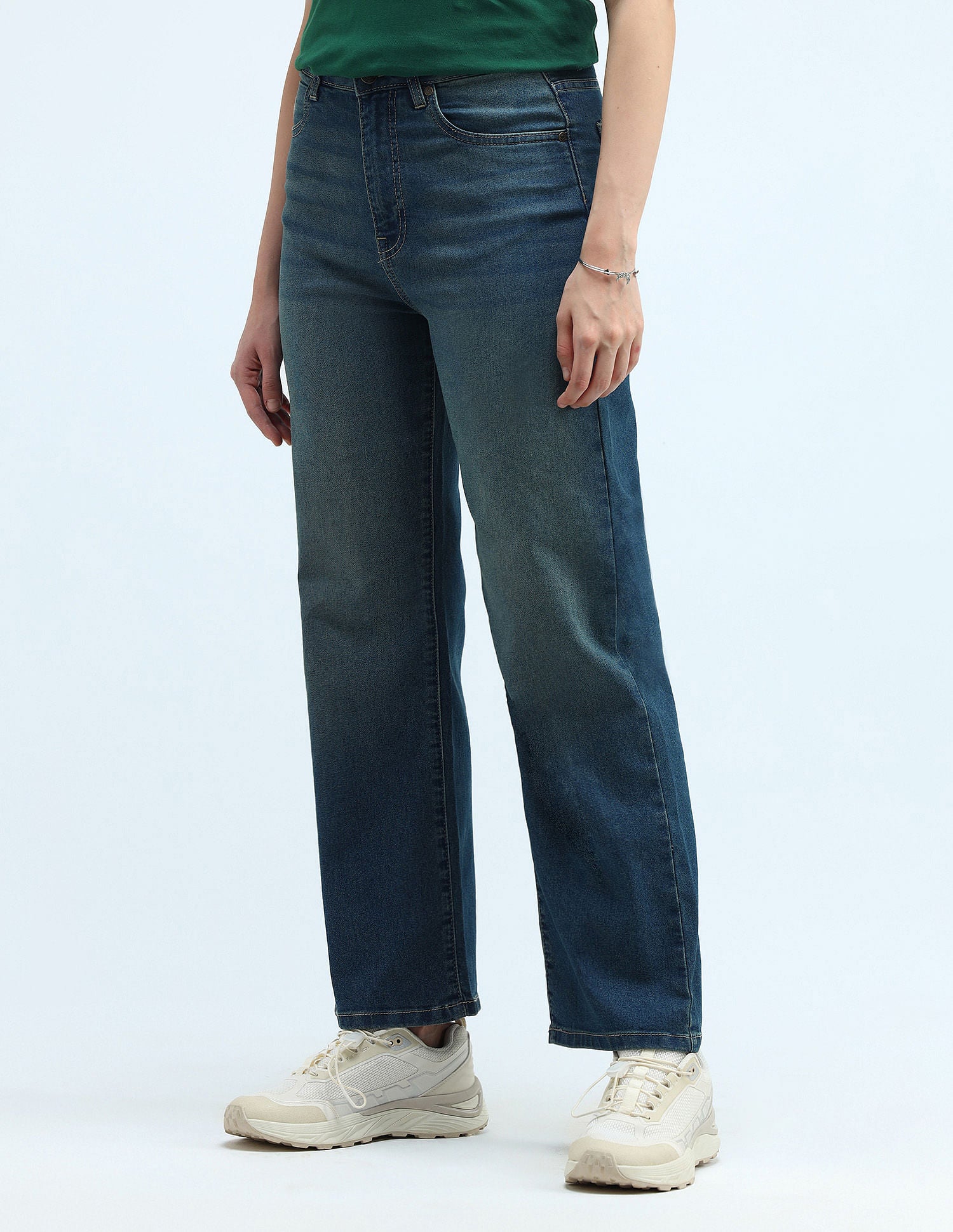 High Rise Wide Leg Jeans Blue - U.S. POLO ASSN. | Large