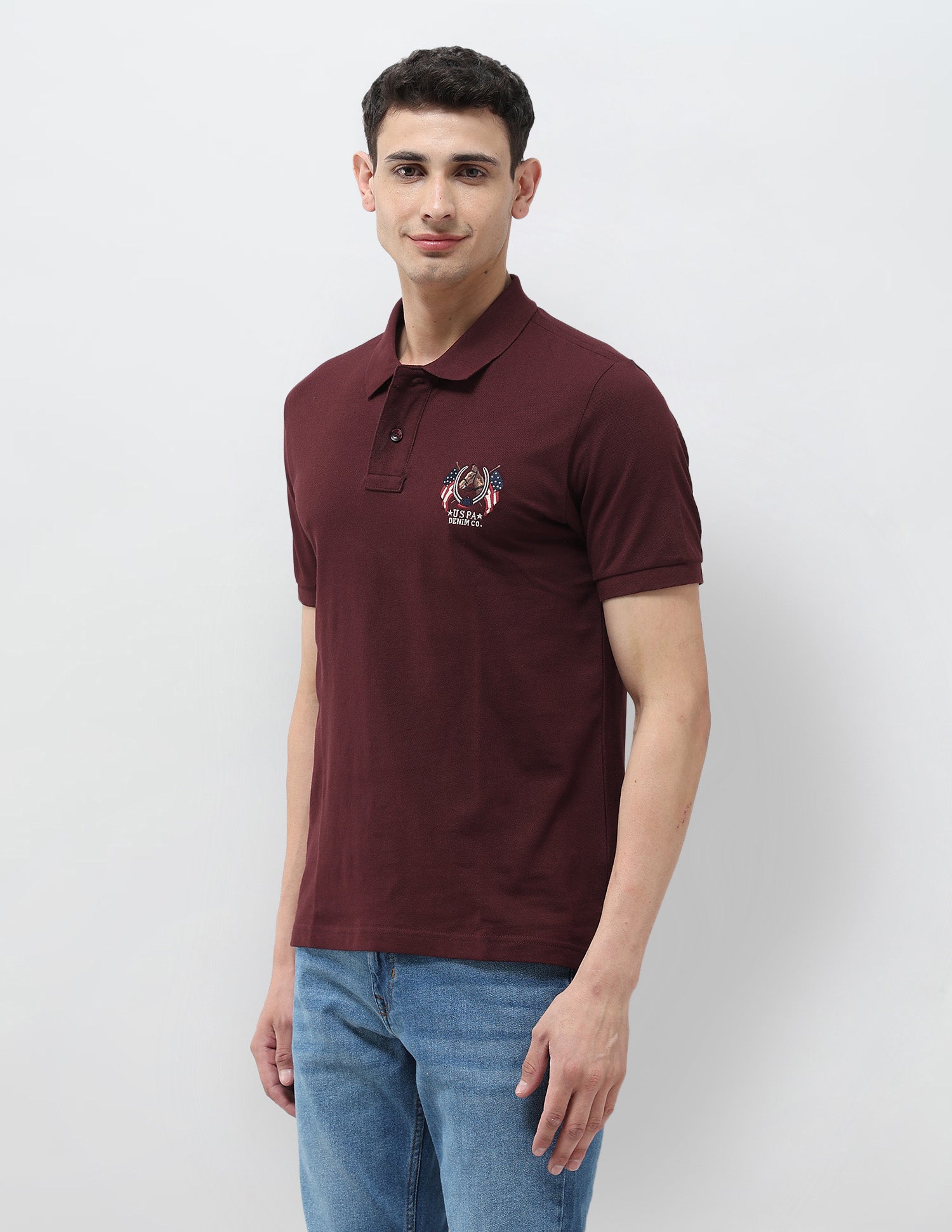 Solid Muscle Fit Polo Shirt Wine - U.S. POLO ASSN. | Large