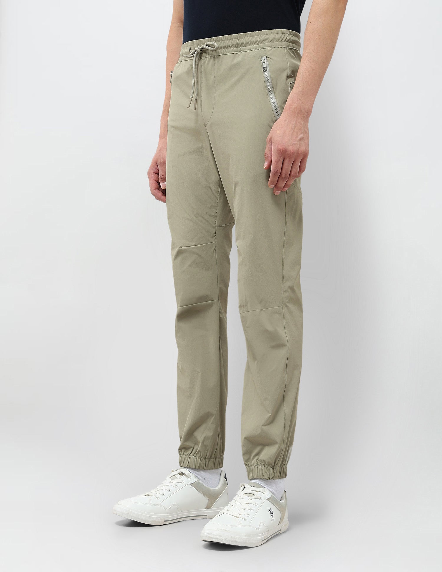 Straight Fit Mid Rise Joggers Light Green - U.S. Polo Assn. India | Large