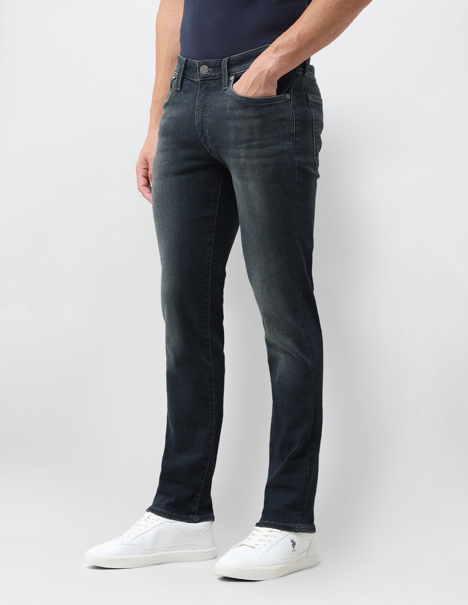 Brandon Slim Tapered Fit Grey Jeans Grey - U.S. Polo Assn. India | Large