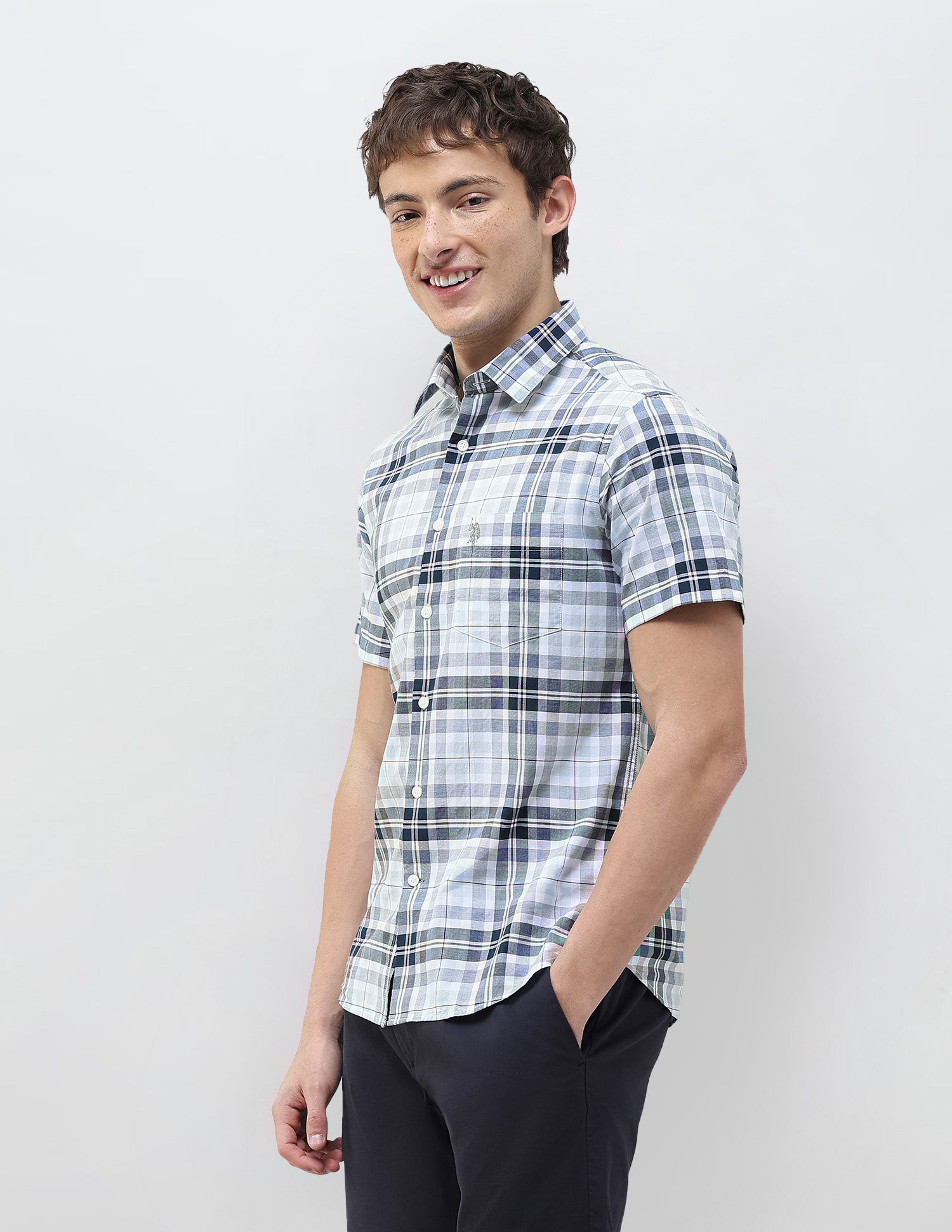 Tartan Checked Regular Fit Shirt Navy - U.S. Polo Assn. India | Large