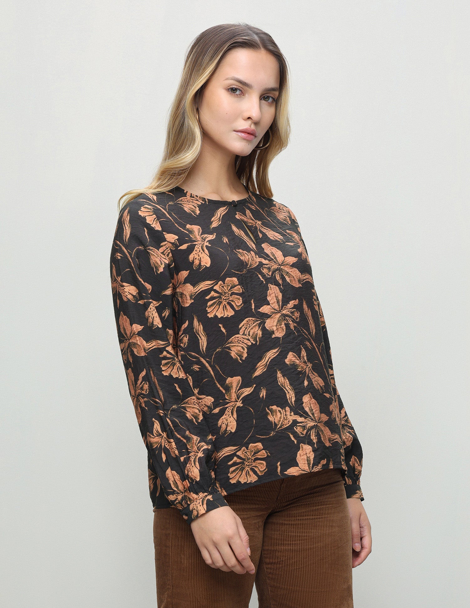 Floral Printed Regular Fit Top Black - U.S. Polo Assn. India | Large