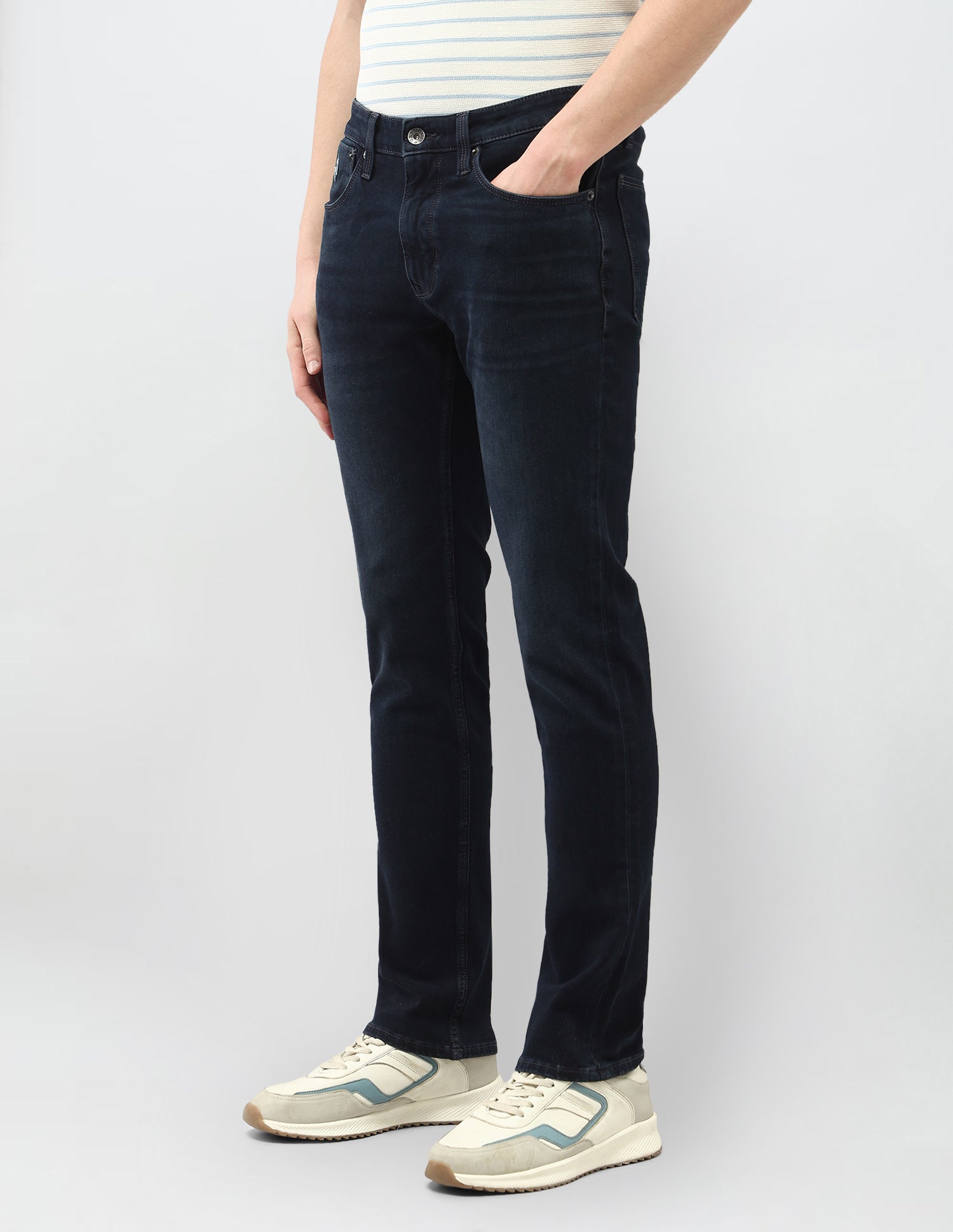 Whiskered Brandon Slim Tapered Fit Jeans Dark Blue - U.S. Polo Assn. India | Large