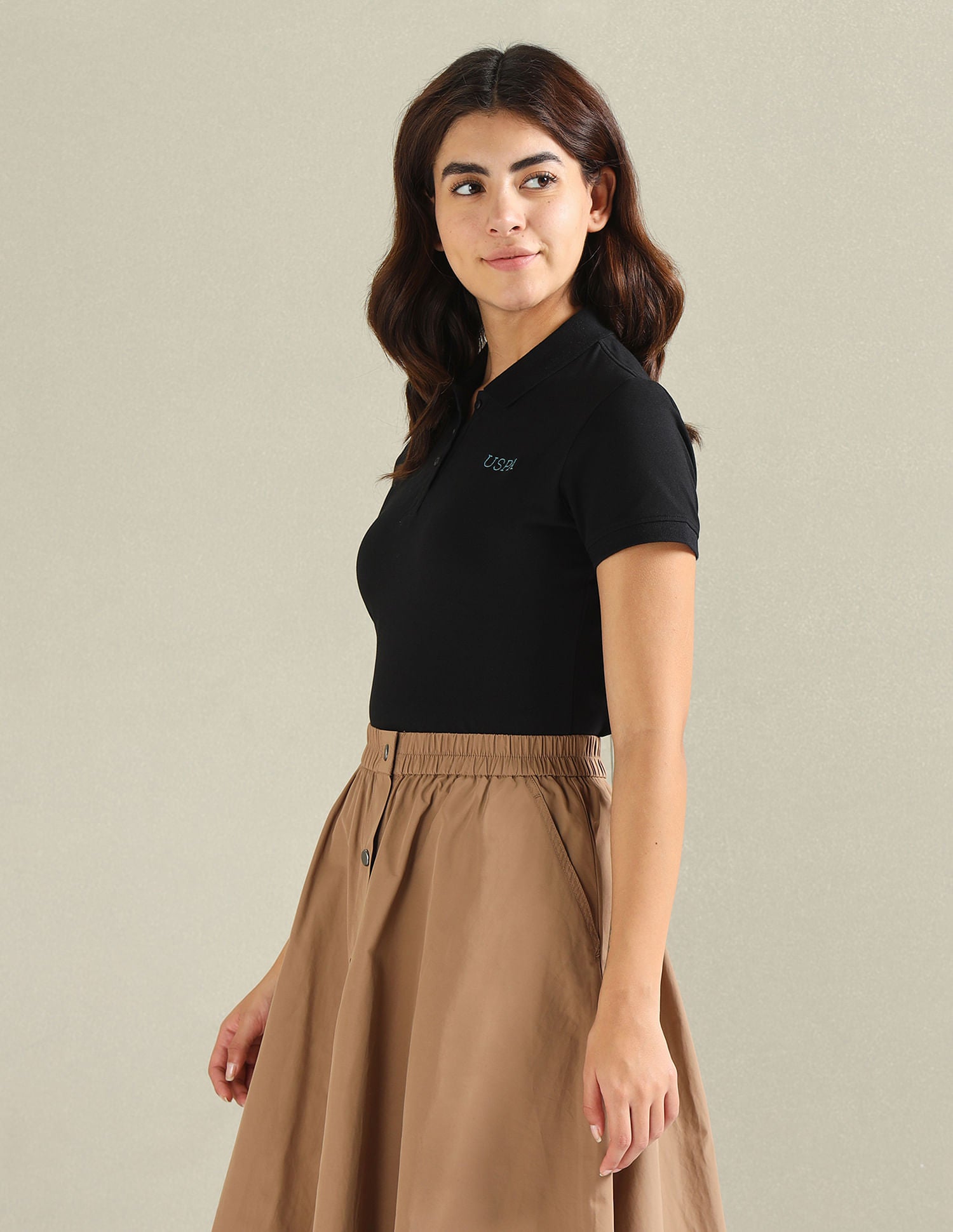 Rice Stitch Logo Polo Shirt Black - U.S. POLO ASSN. | Large