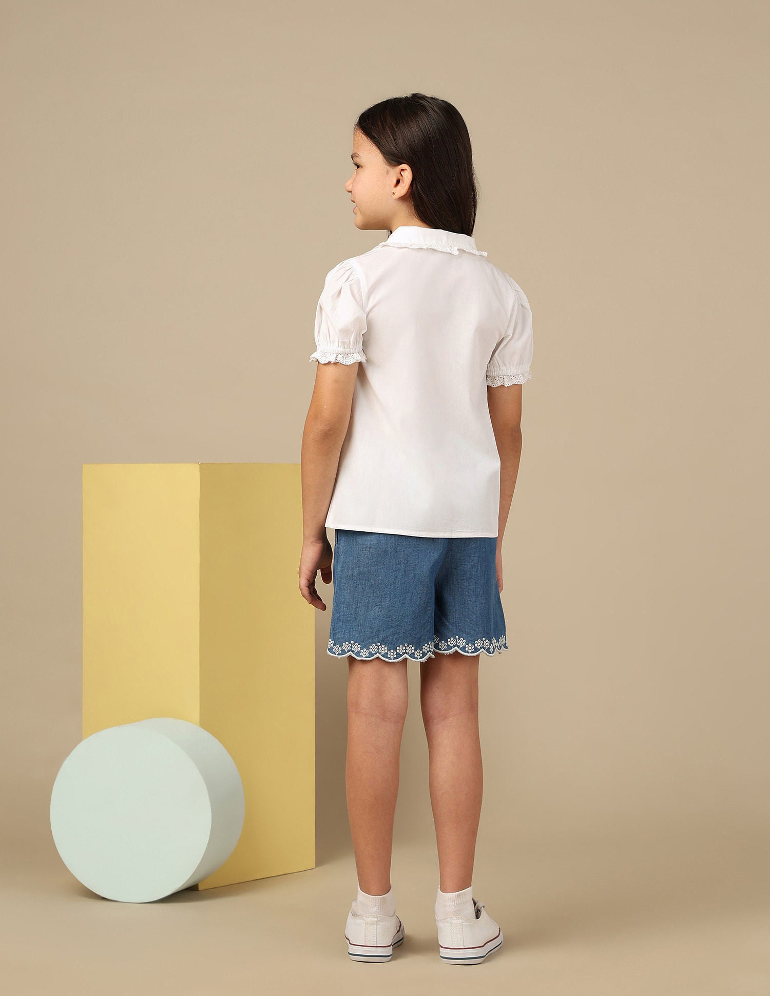 Girls Schiffli Top White - U.S. POLO ASSN. | Large