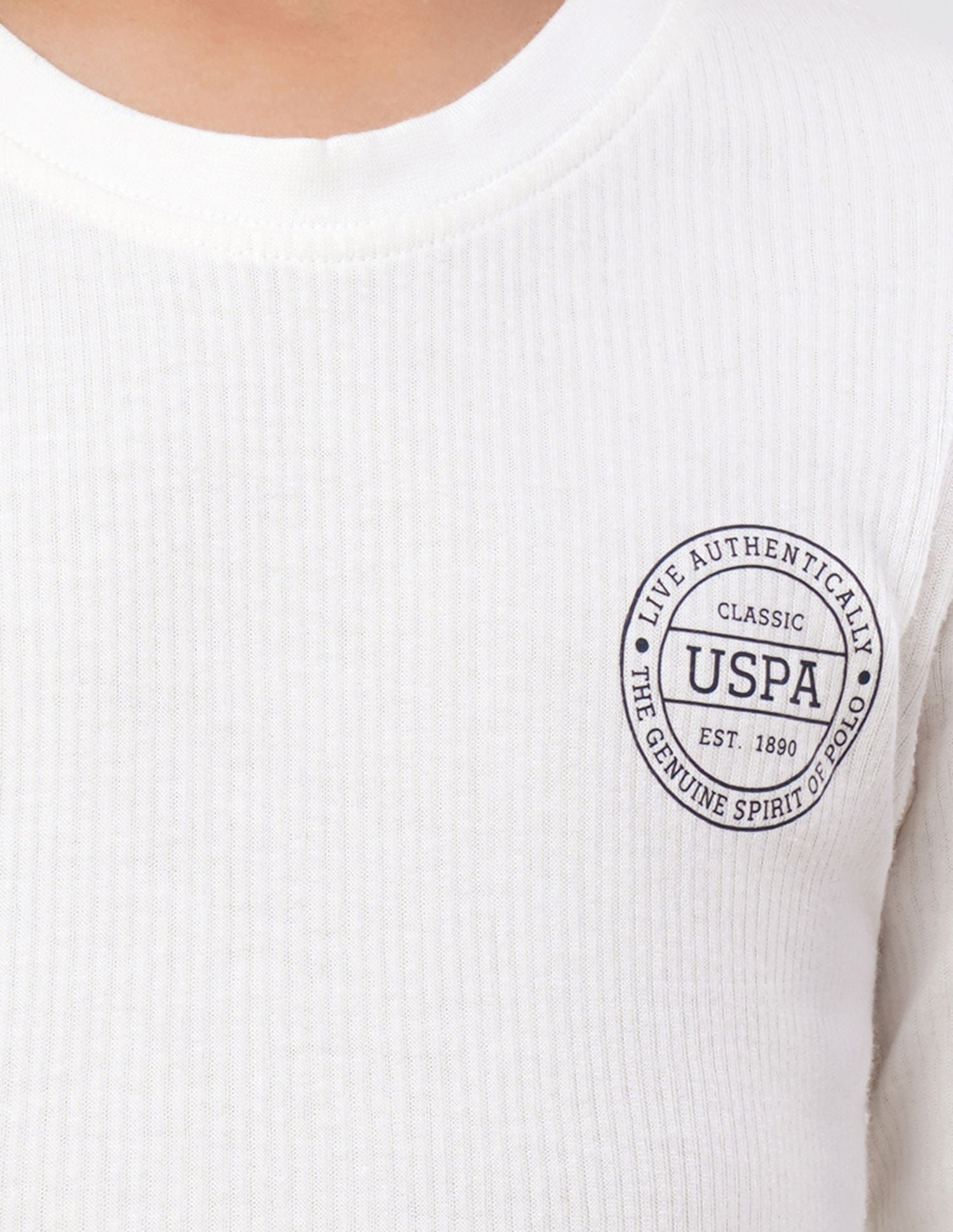 Tri Blend Crew Neck IKWA Thermal T-Shirt - Pack Of 1 White - U.S. POLO ASSN. | Large