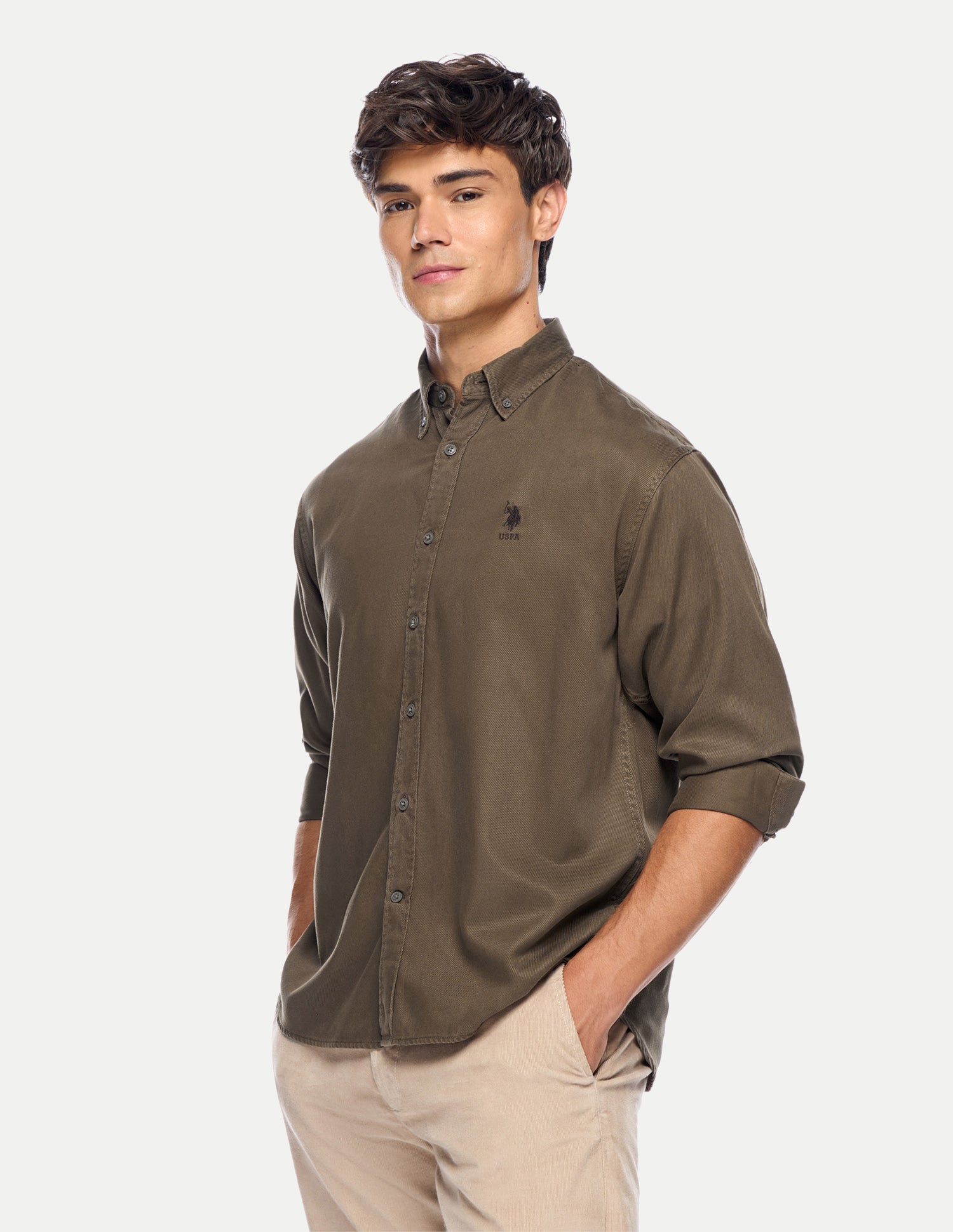 Relaxed Fit Button Down Shirt Brown - U.S. Polo Assn. India | Large