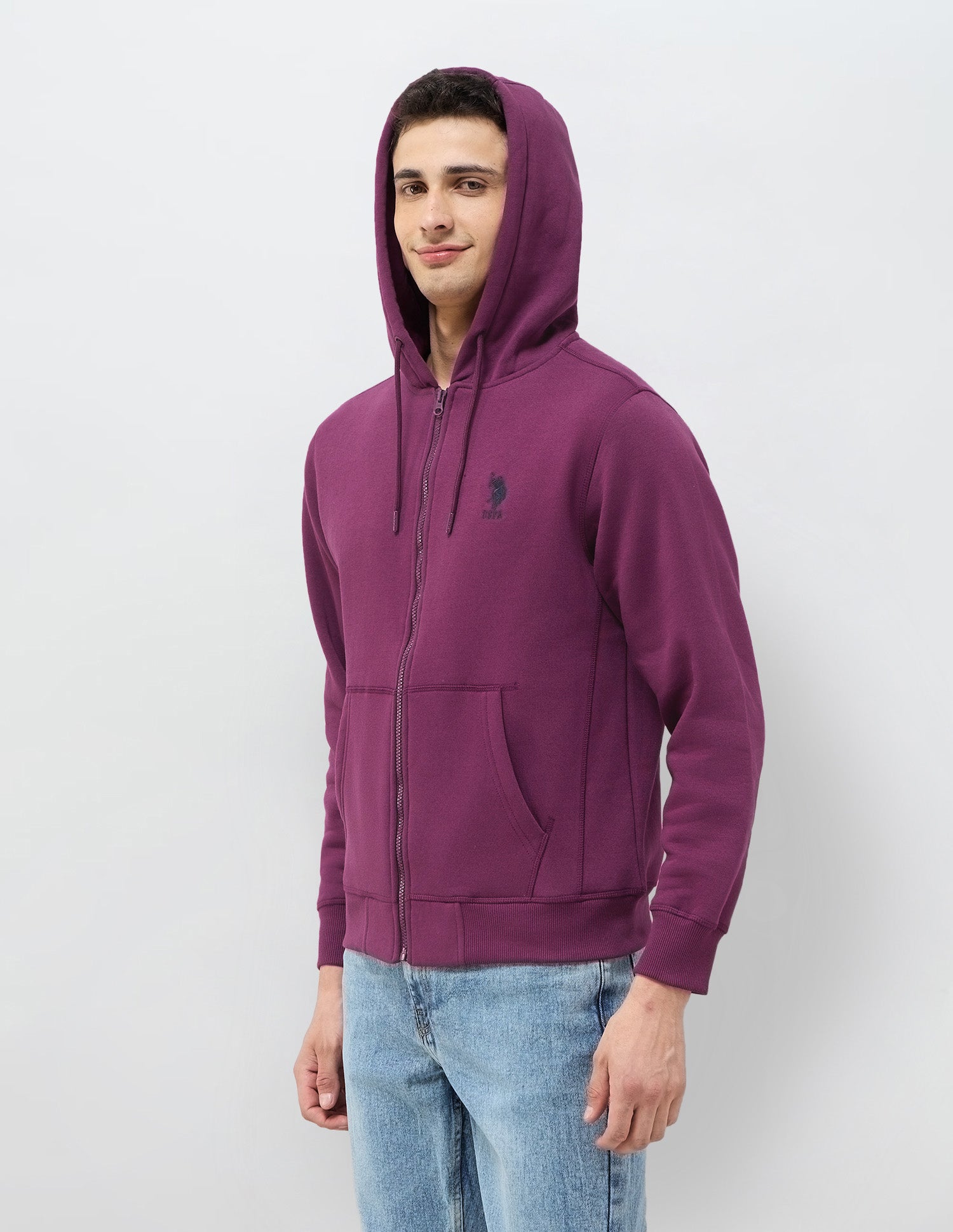 Solid Regular Fit Sweatshirt Violet - U.S. POLO ASSN. | Large
