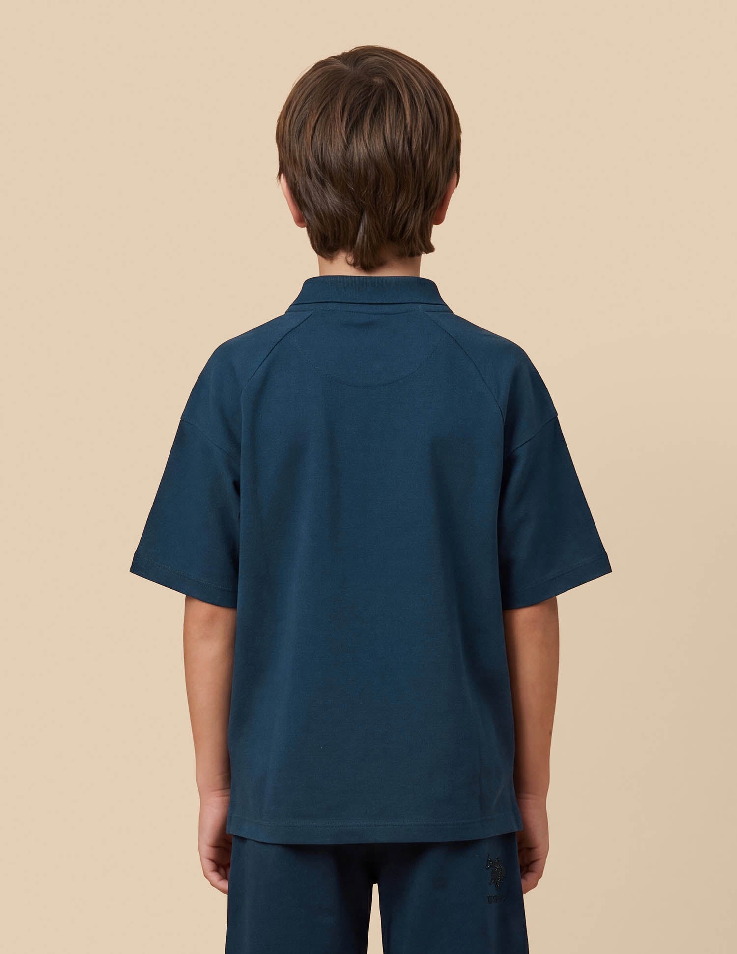Solid Oversized Fit Polo Shirt Dark Blue - U.S. Polo Assn. India | Large